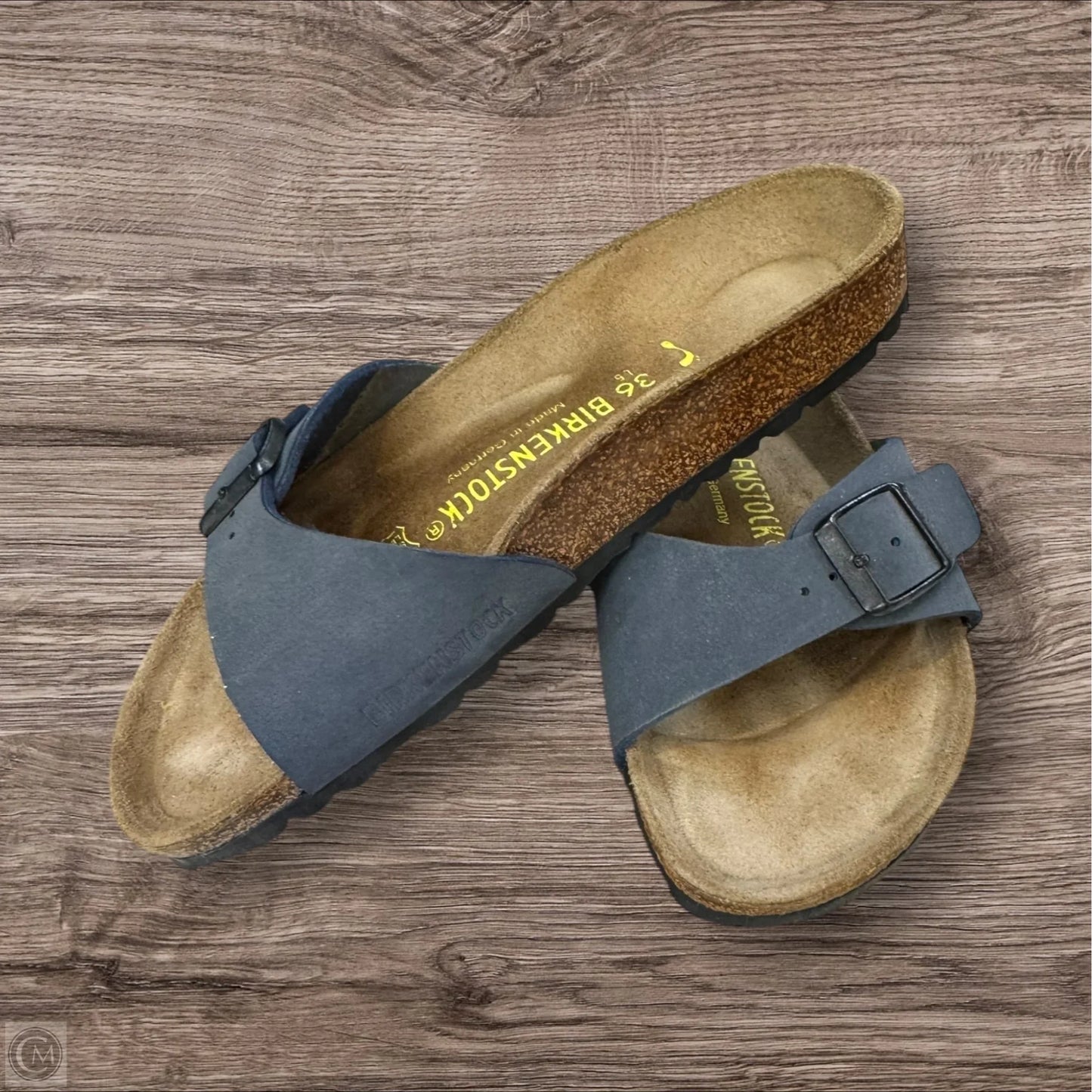 Sandals Flats By Birkenstock In Navy, Size: 6