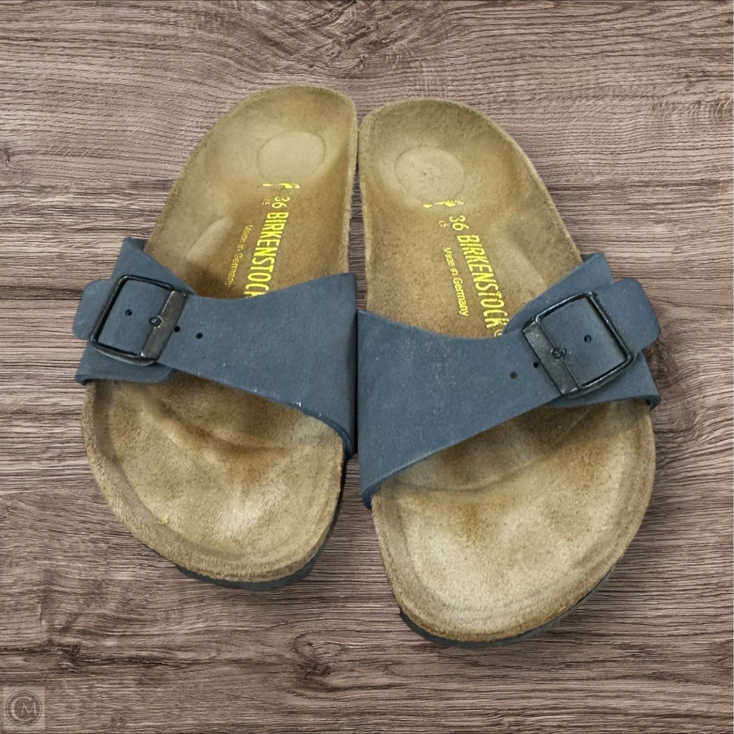 Sandals Flats By Birkenstock In Navy, Size: 6