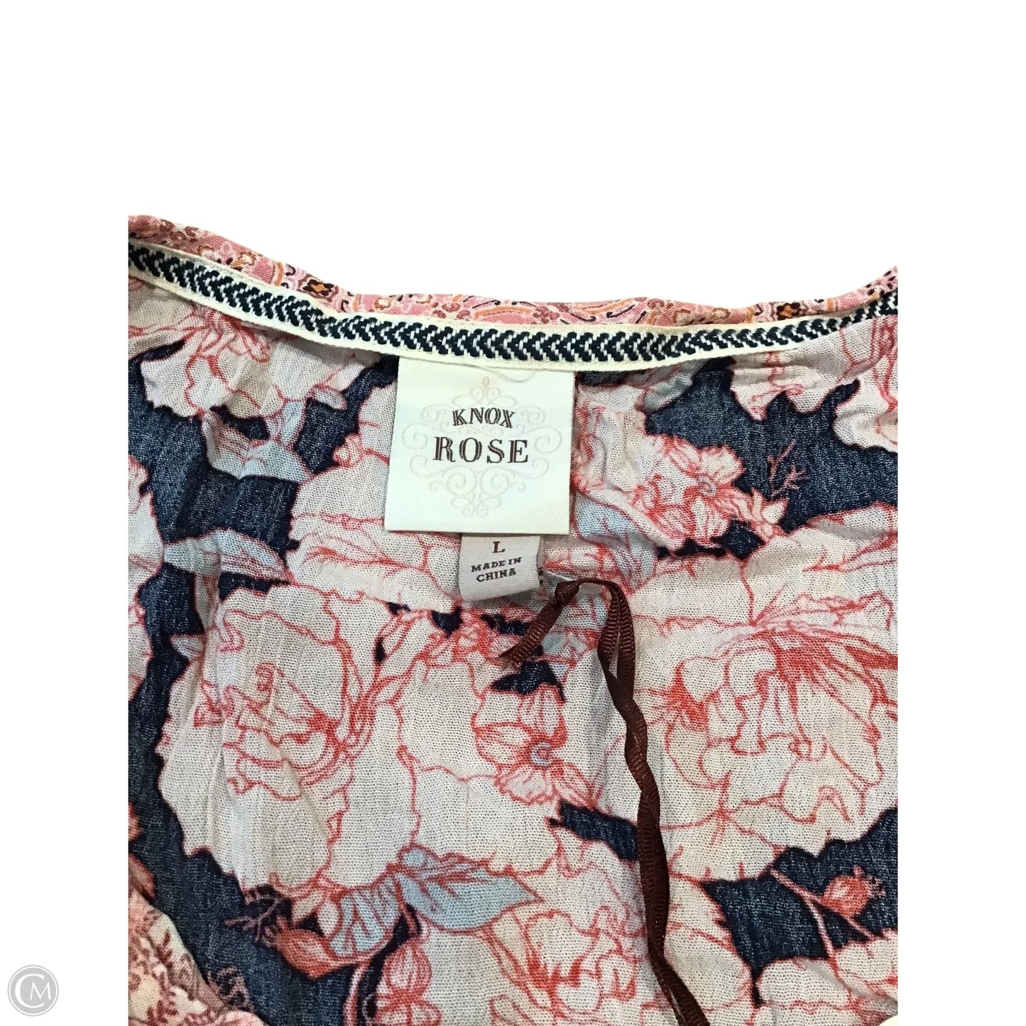 Top Sleeveless By Knox Rose In Floral Print, Size: L