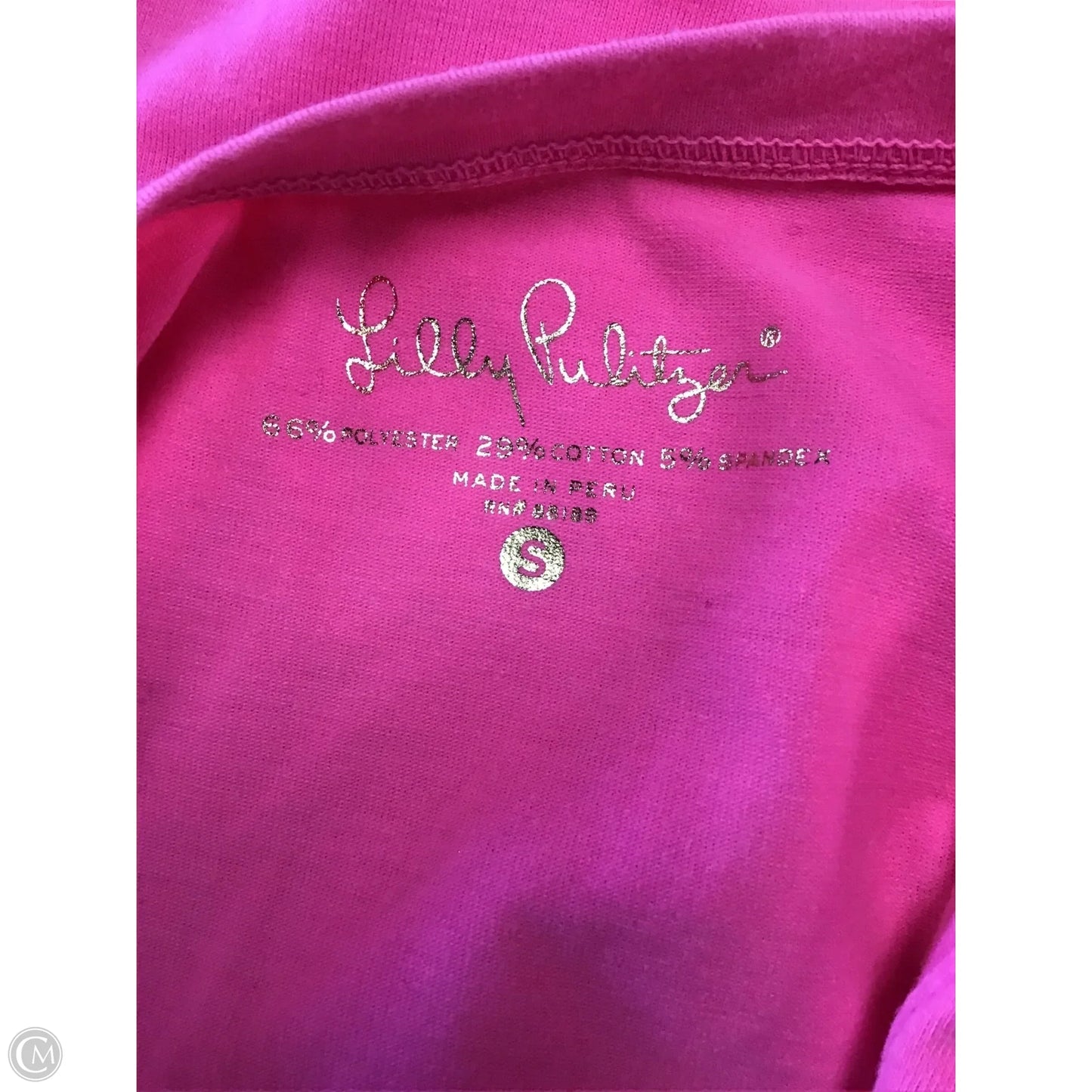 Top Short Sleeve Designer By Lilly Pulitzer In Pink, Size: S