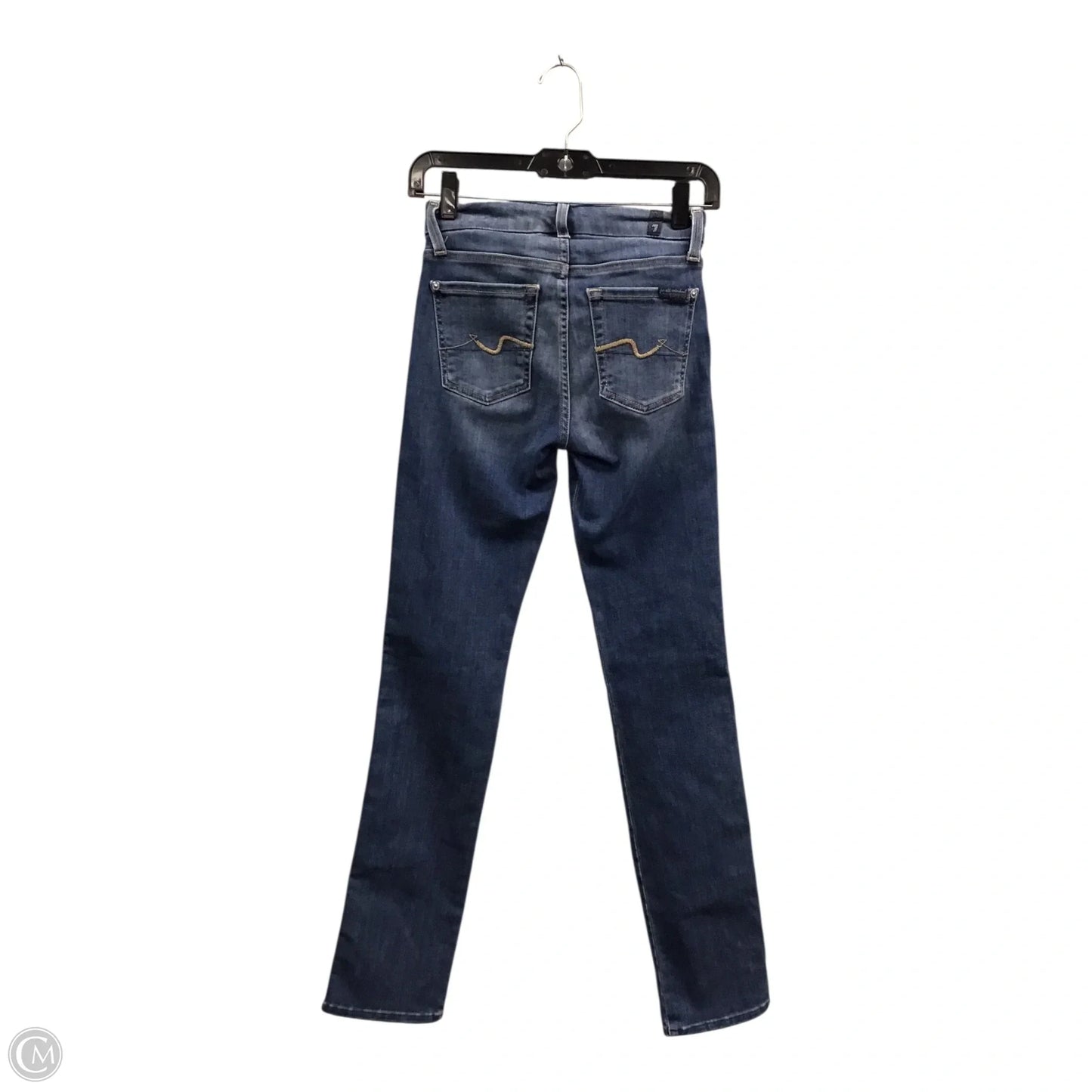 Jeans Straight By 7 For All Mankind In Blue Denim, Size: 0