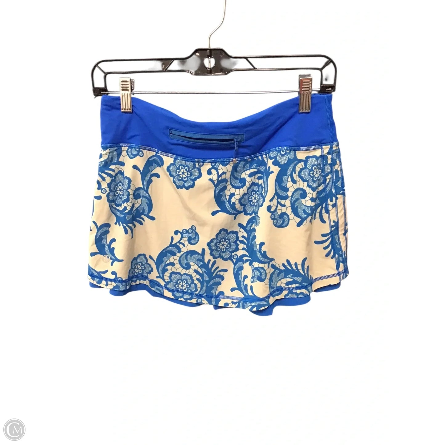 Athletic Skort By Lululemon In Blue & White, Size: 4