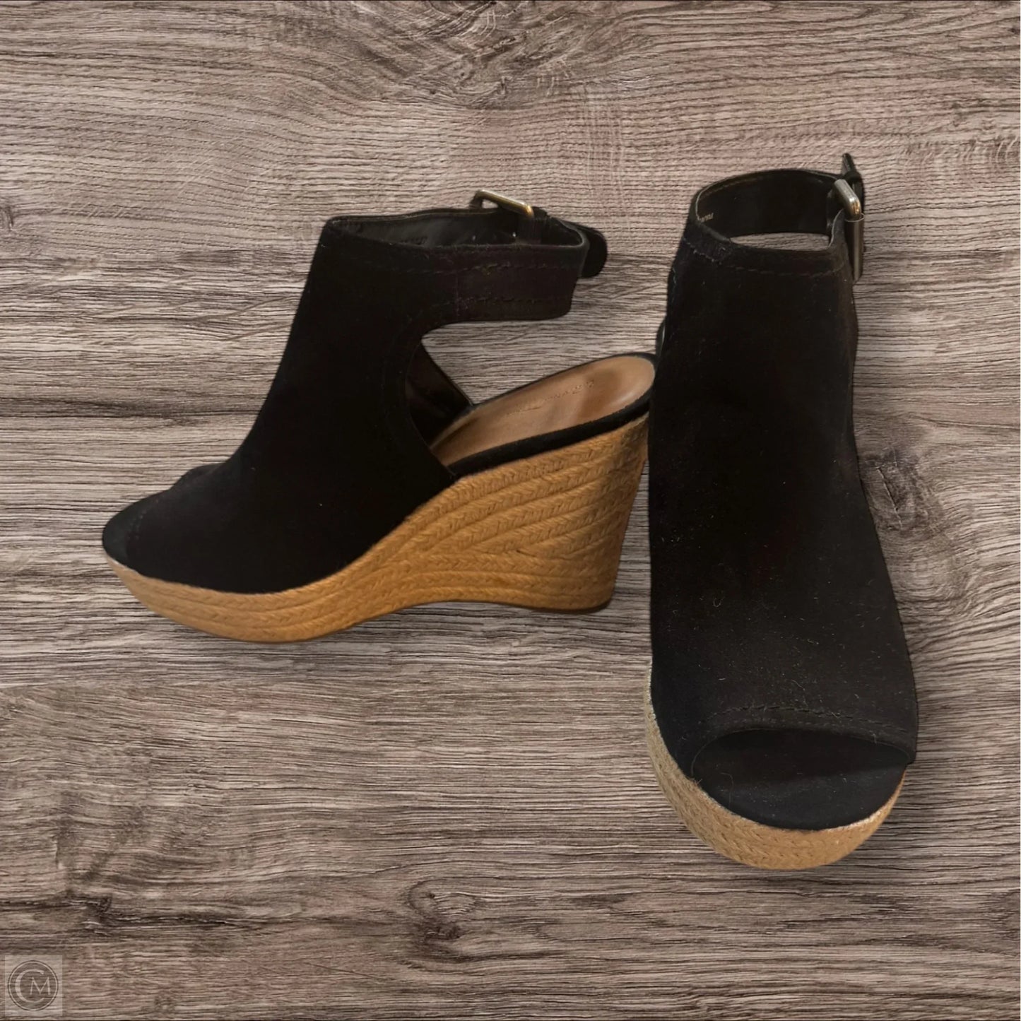 Sandals Heels Wedge By Universal Thread In Black, Size: 7