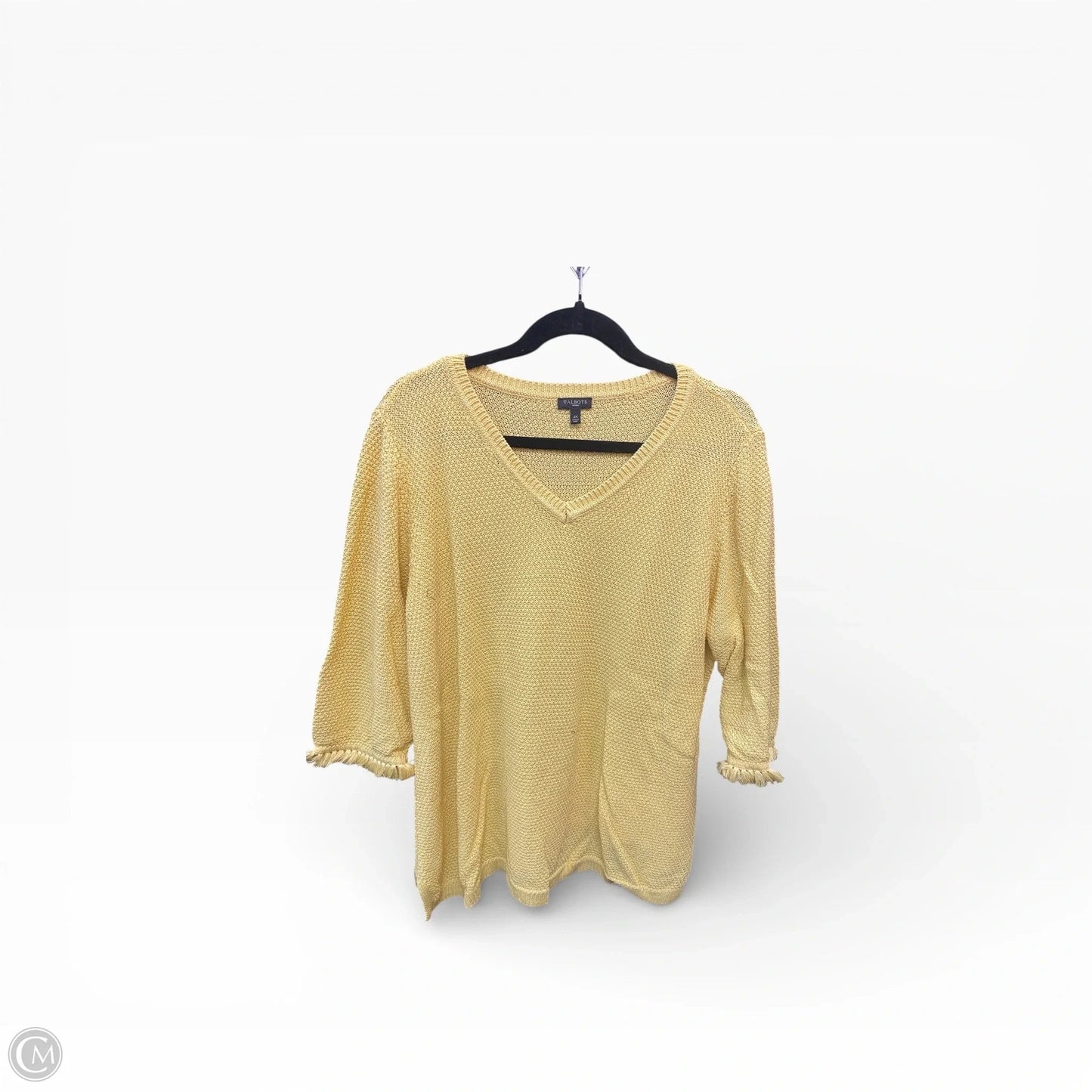 Sweater Short Sleeve By Talbots In Yellow, Size: 2x