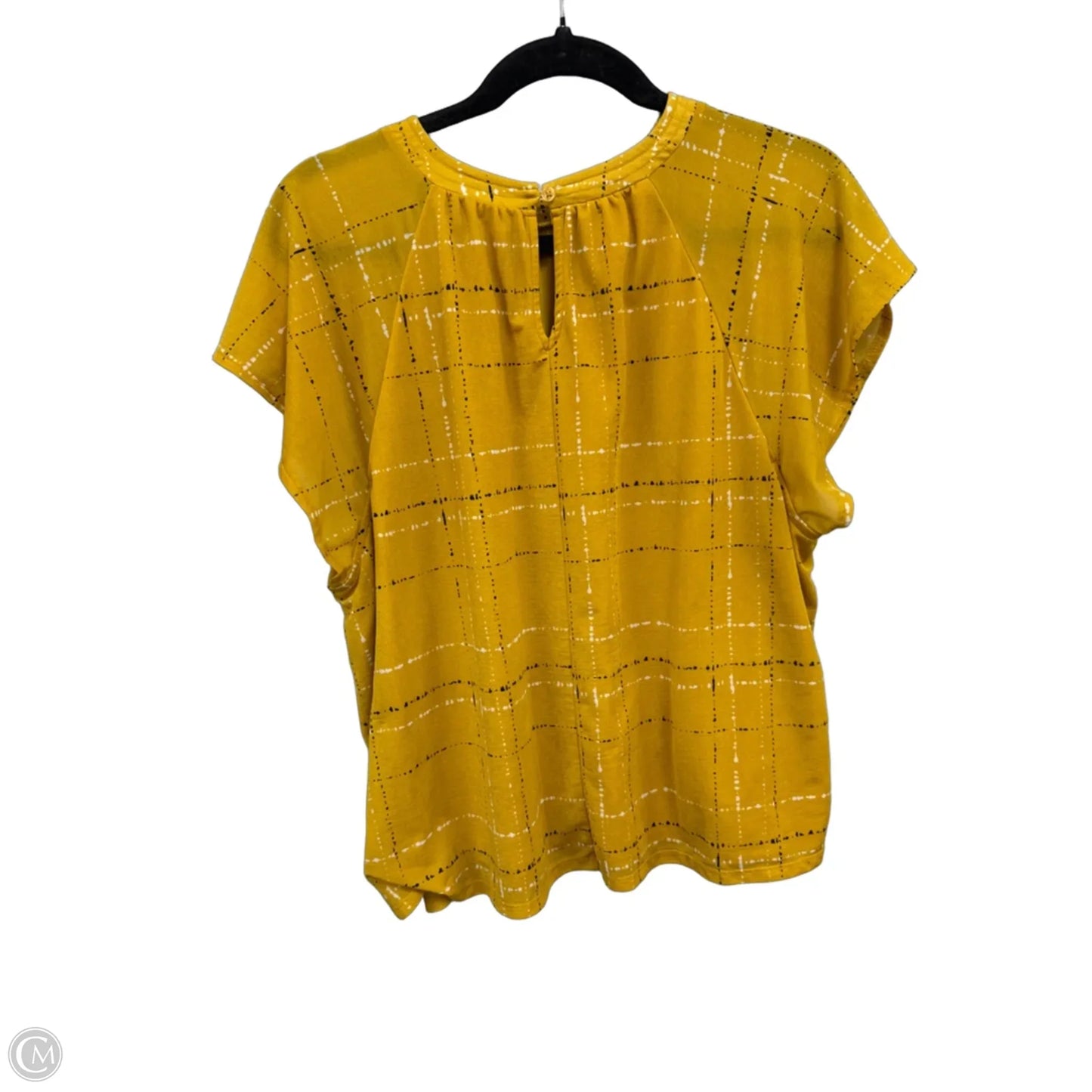 Top Short Sleeve By Apt 9 In Gold & White, Size: Xl