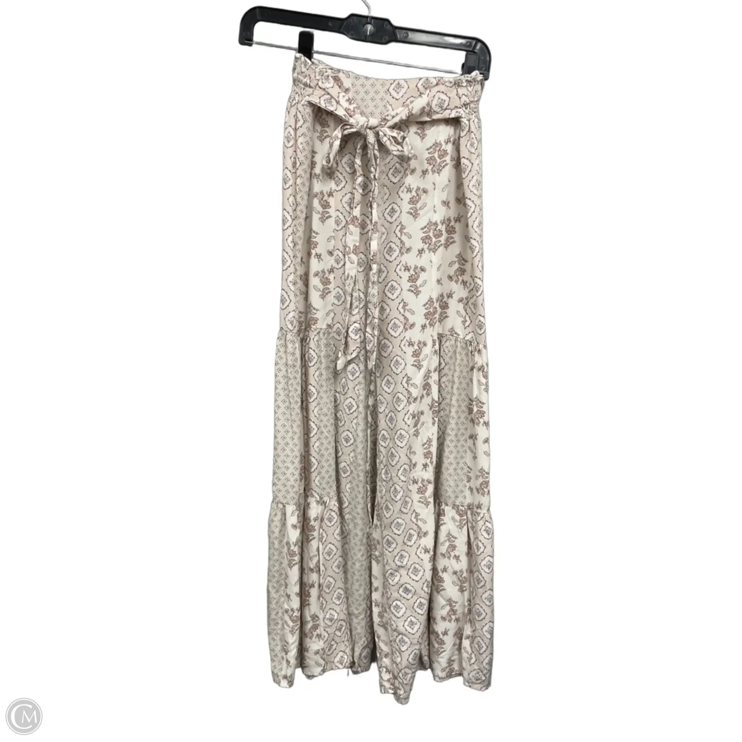 Pants Wide Leg By Shein In Cream & Tan, Size: L