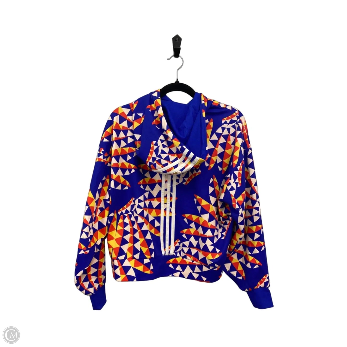 Athletic Sweatshirt Hoodie By Adidas In Blue & Orange, Size: S