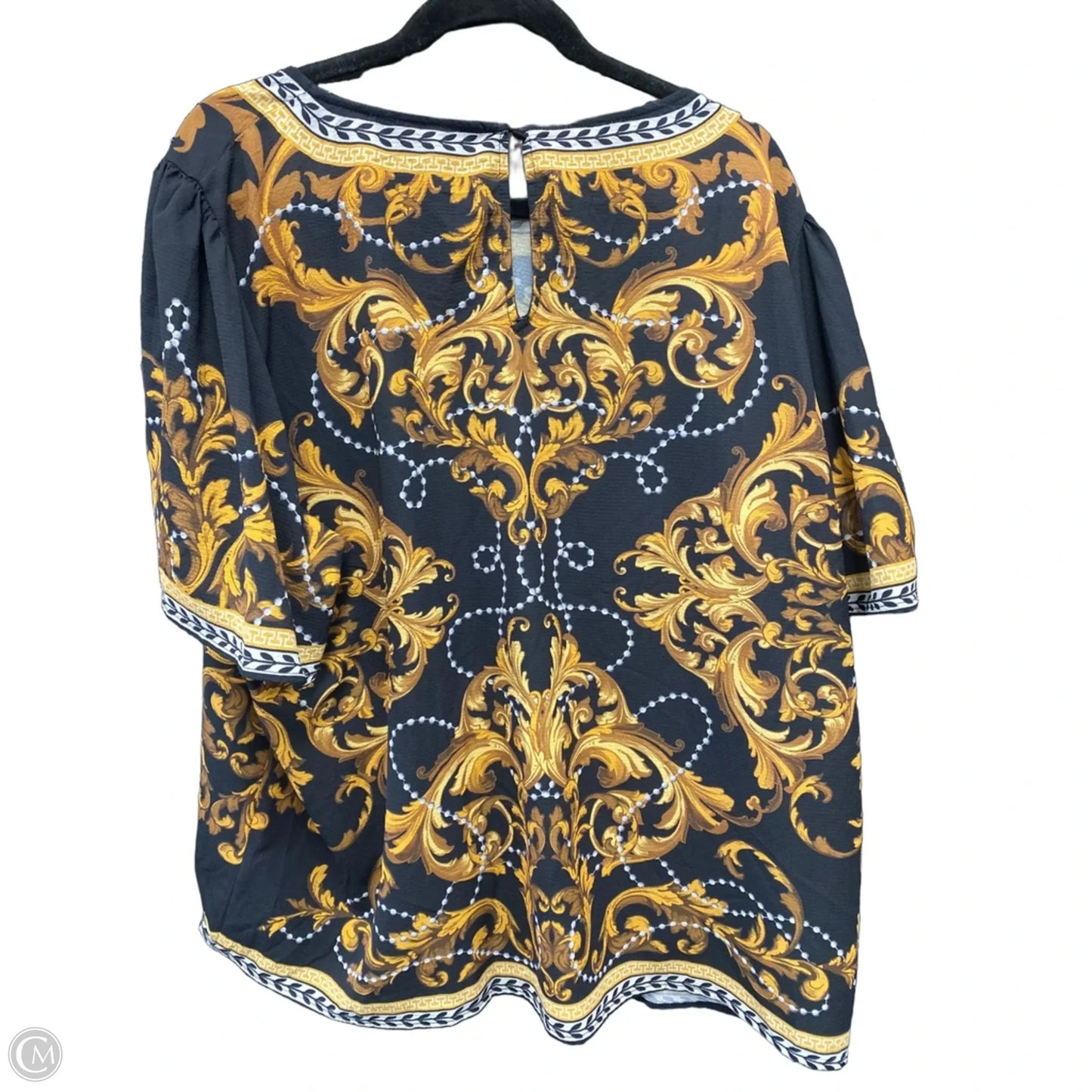 Top Short Sleeve By Jealous Tomato In Black & Gold, Size: 2x