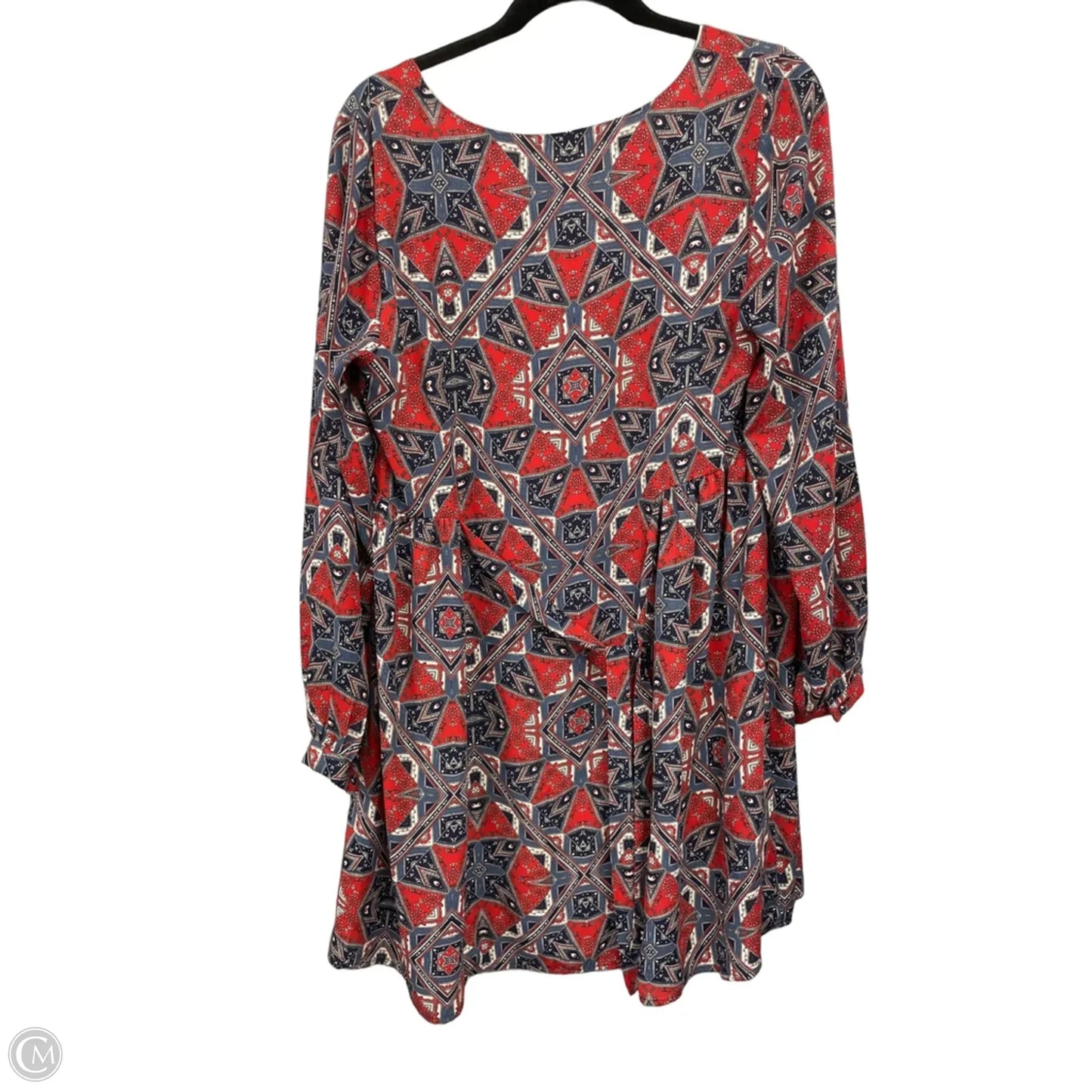 Dress Casual Midi By Paper Crane In Blue & Red & White, Size: M