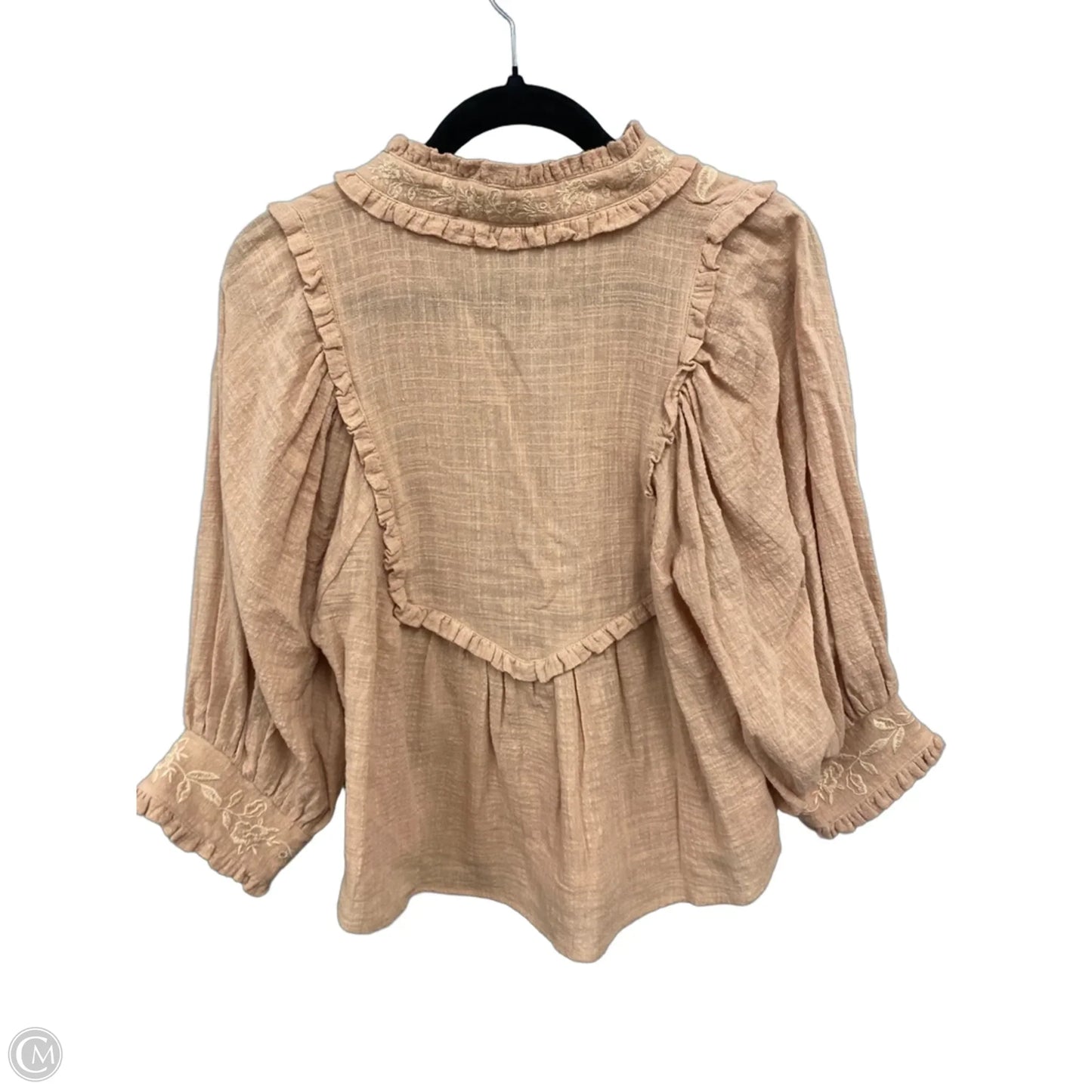 Top 3/4 Sleeve By Olivaceous In Peach, Size: M