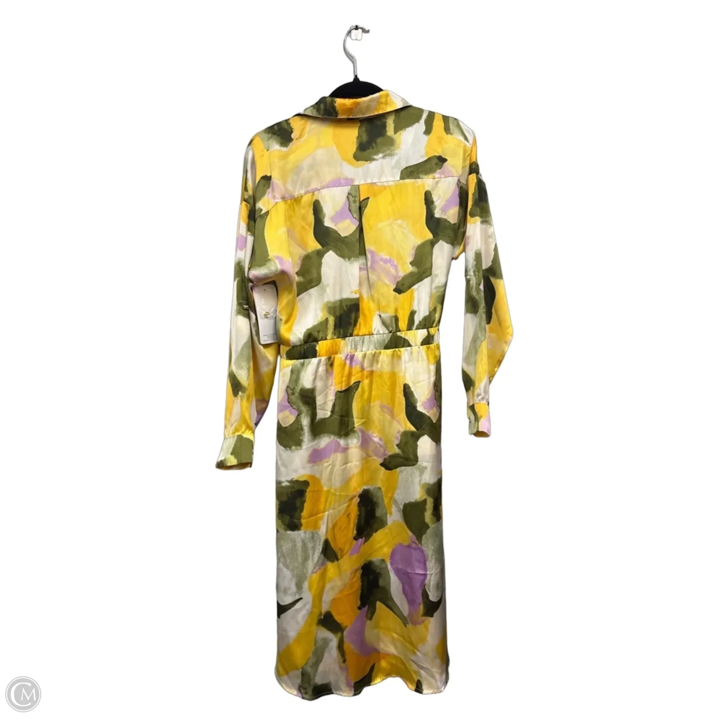 Dress Casual Midi By French Connection In Green & Yellow, Size: L