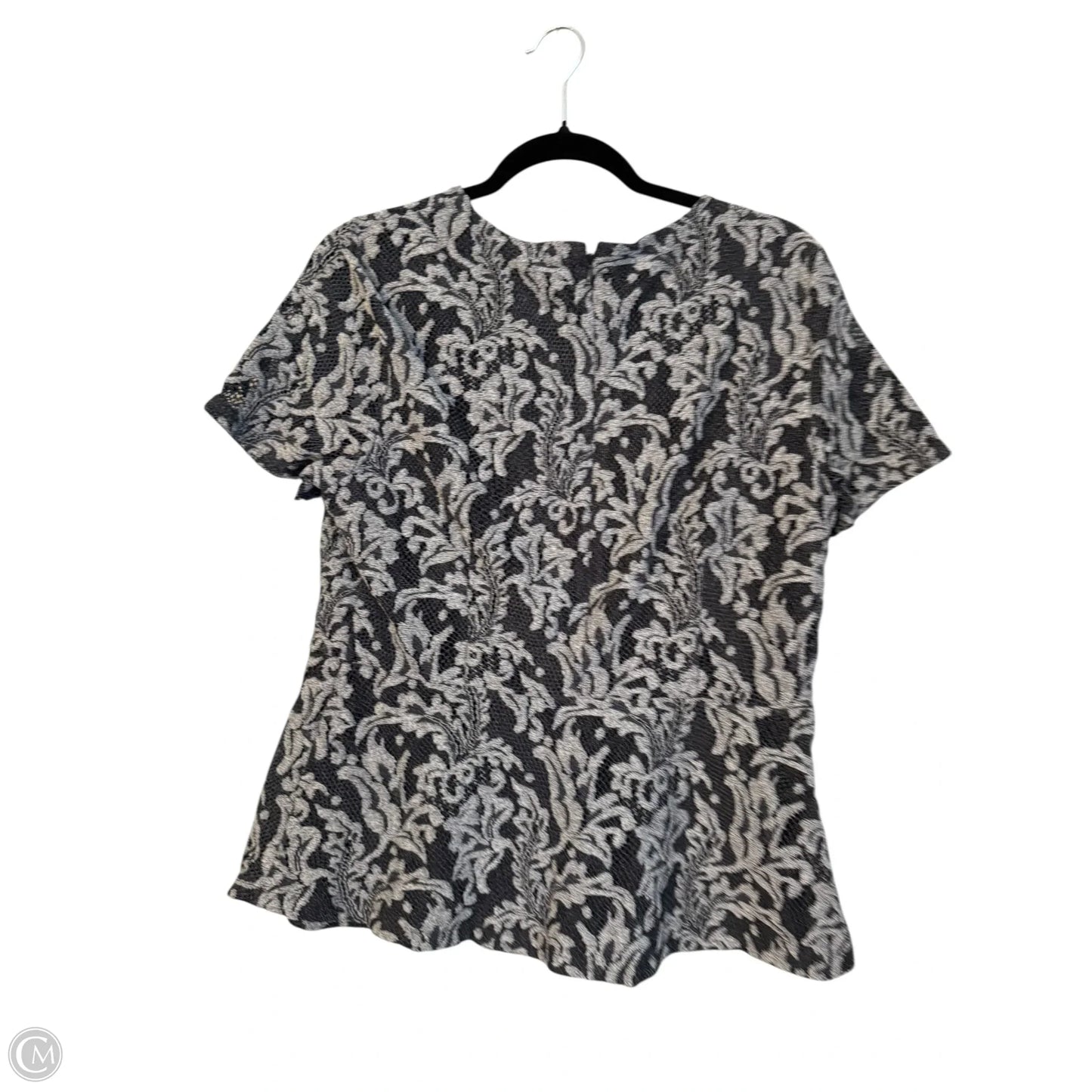 Blouse Short Sleeve By Ann Taylor In Grey, Size: L