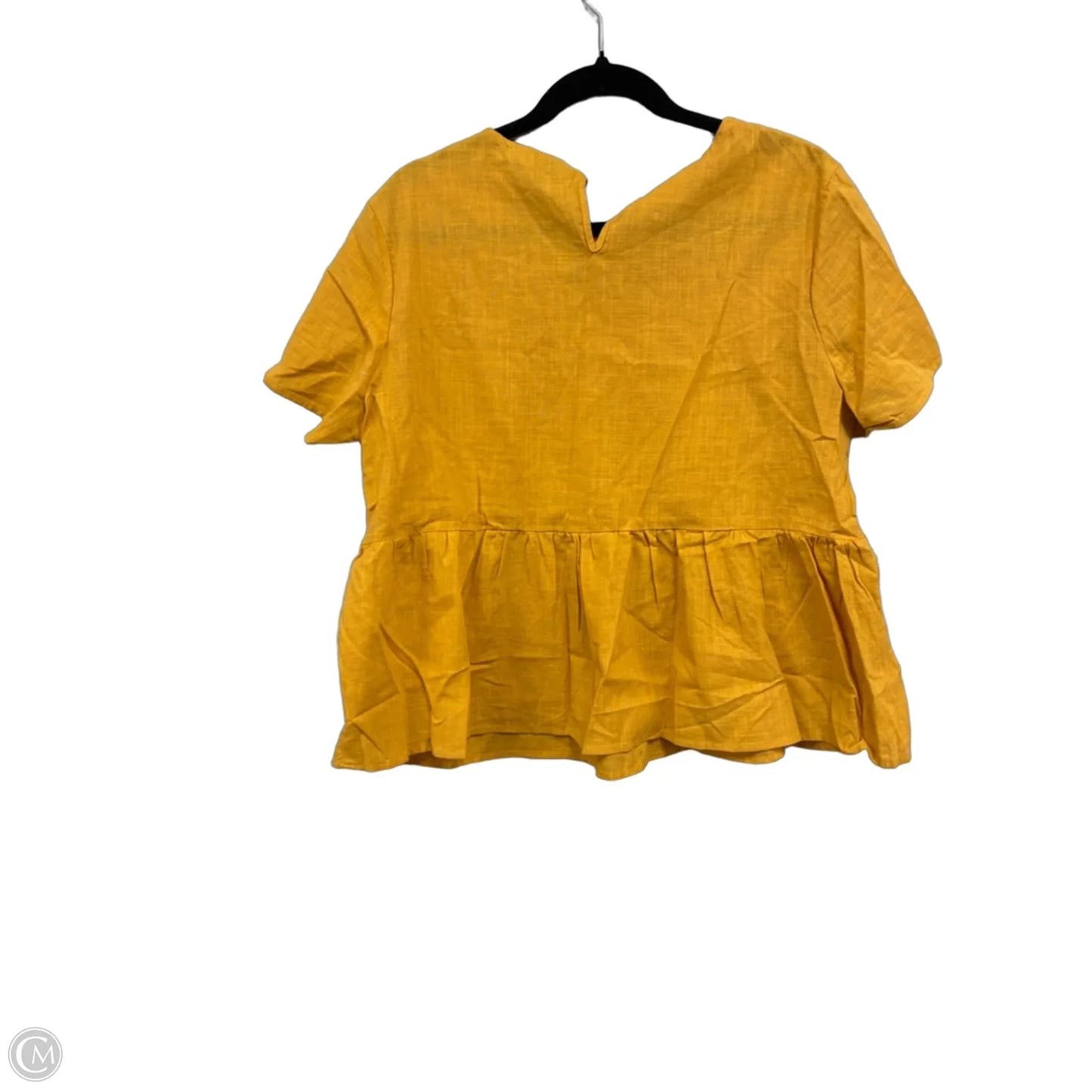 Top Short Sleeve By Shein In Gold & Green, Size: Xl