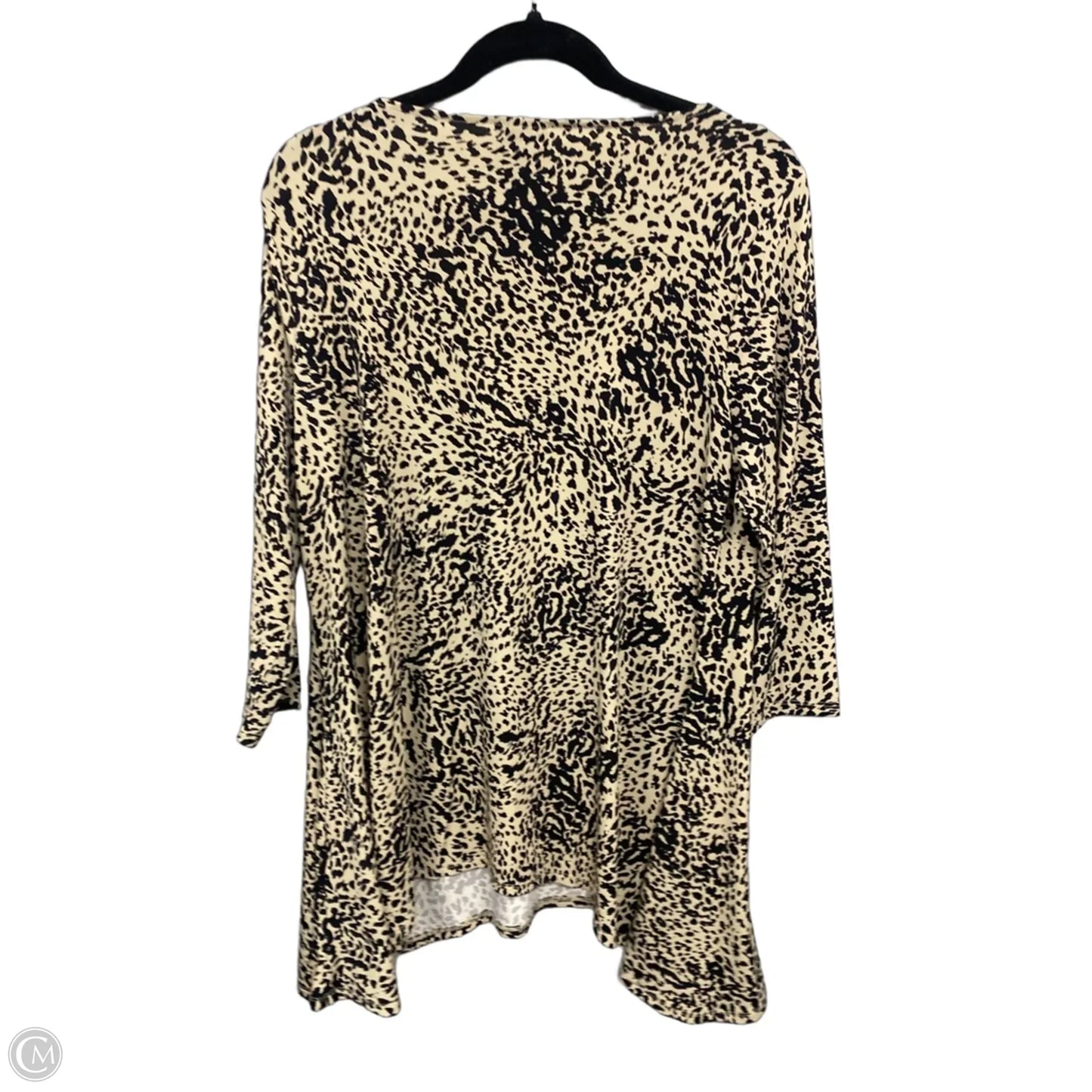 Top 3/4 Sleeve By Jm Collections In Black & Tan, Size: M