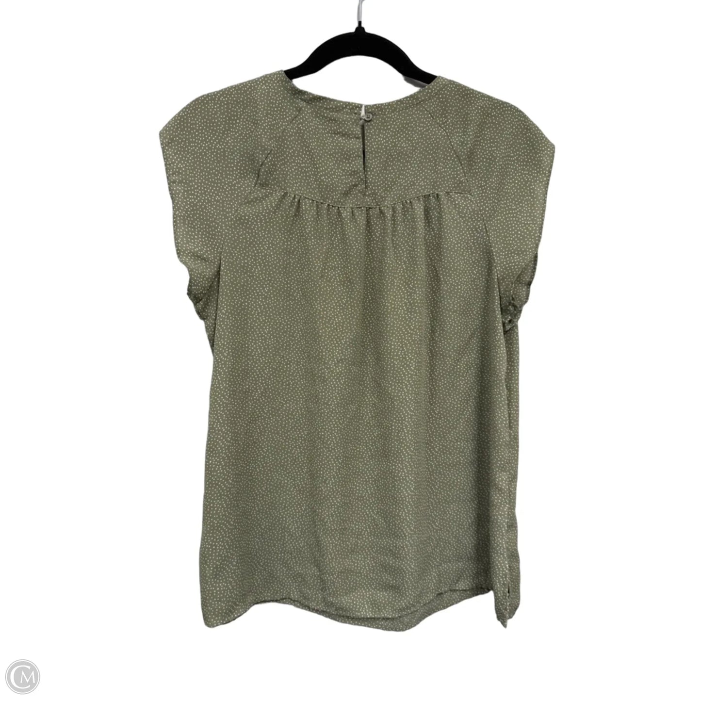 Top Short Sleeve By Loft In Green & White, Size: M