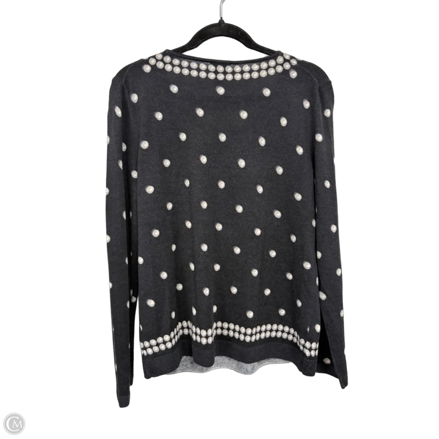 Sweater By Talbots In Black & Grey, Size: L