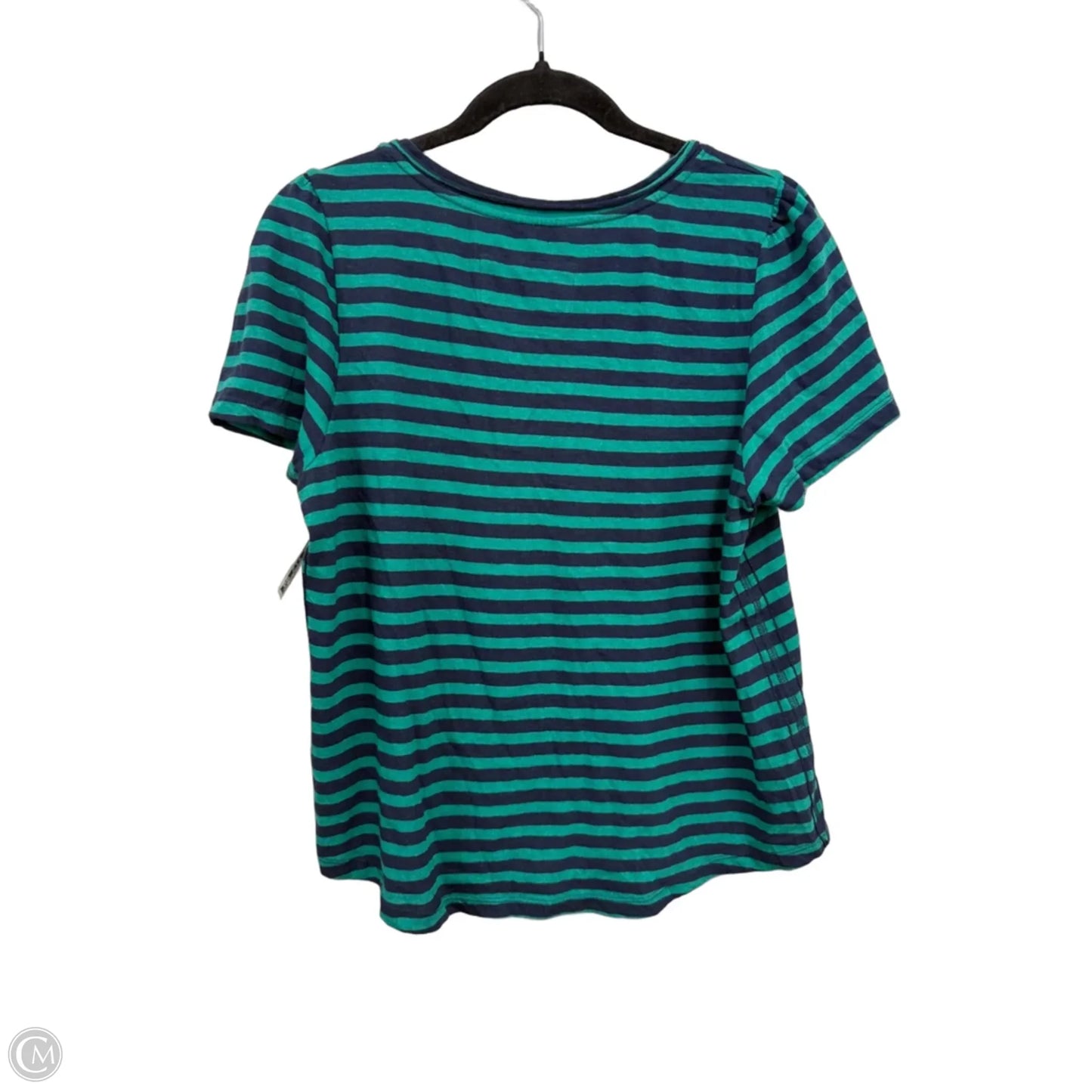Top Short Sleeve Basic By Anthropologie In Blue & Green, Size: M