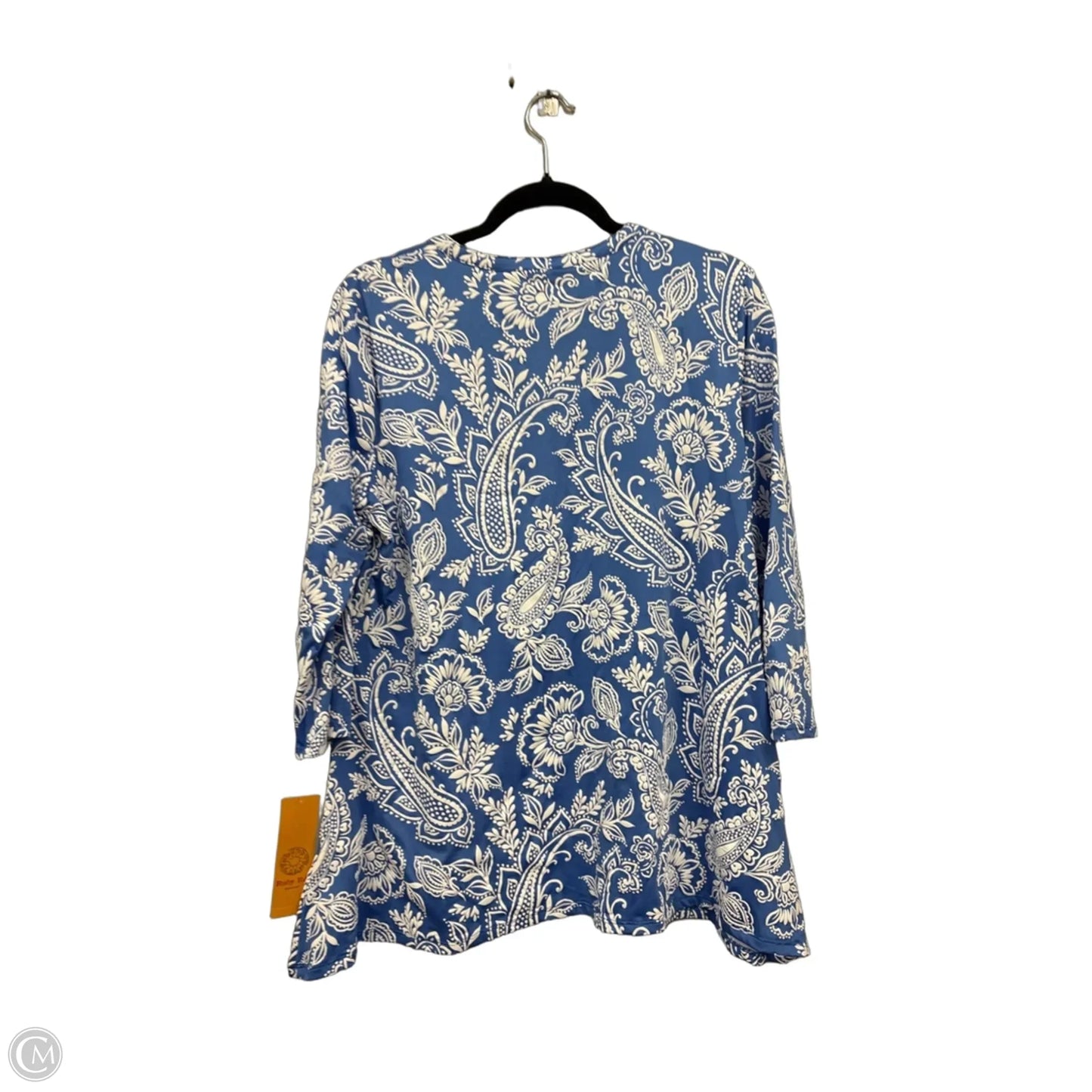 Top 3/4 Sleeve By Ruby Rd In Blue & White, Size: M