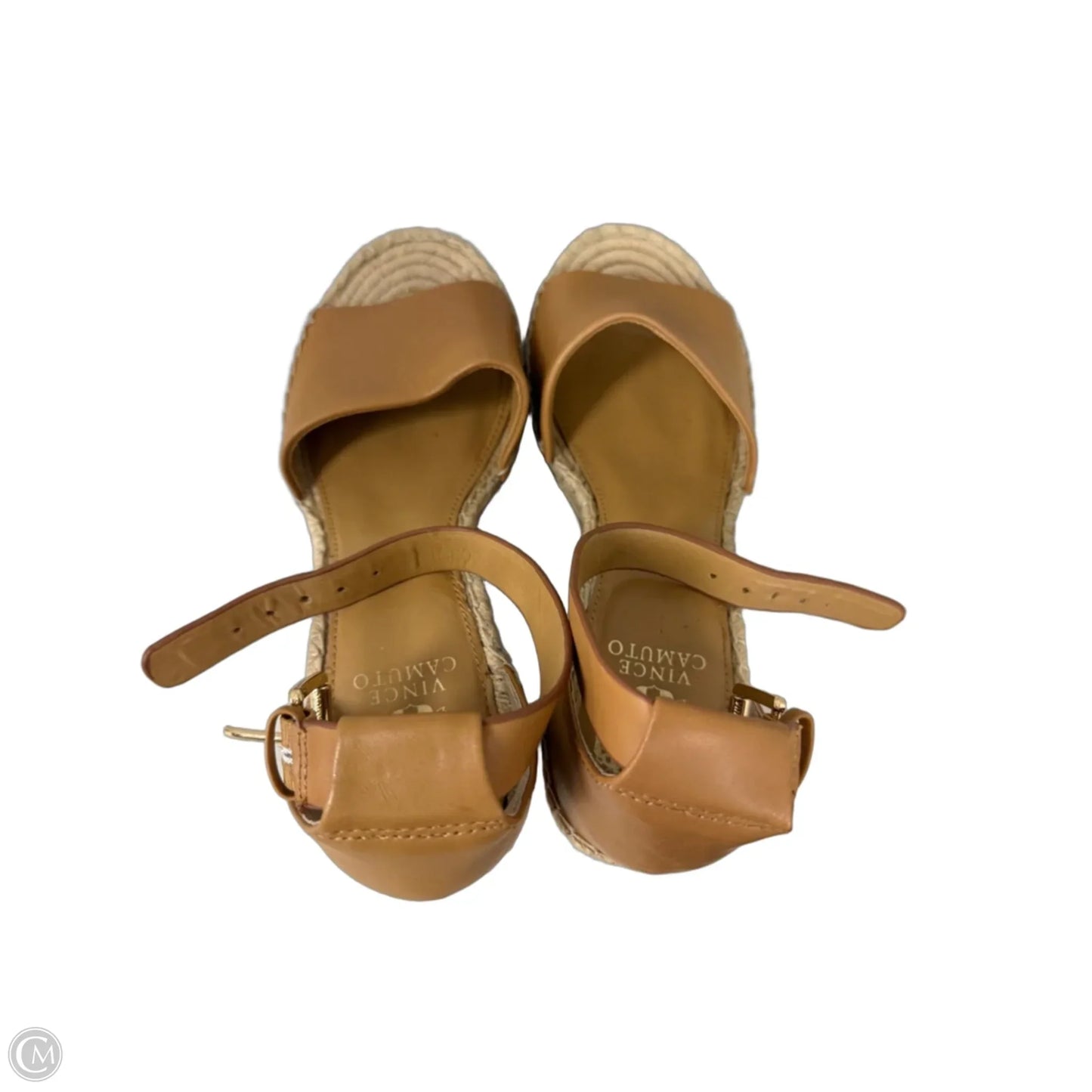 Sandals Heels Wedge By Vince Camuto In Tan, Size: 10