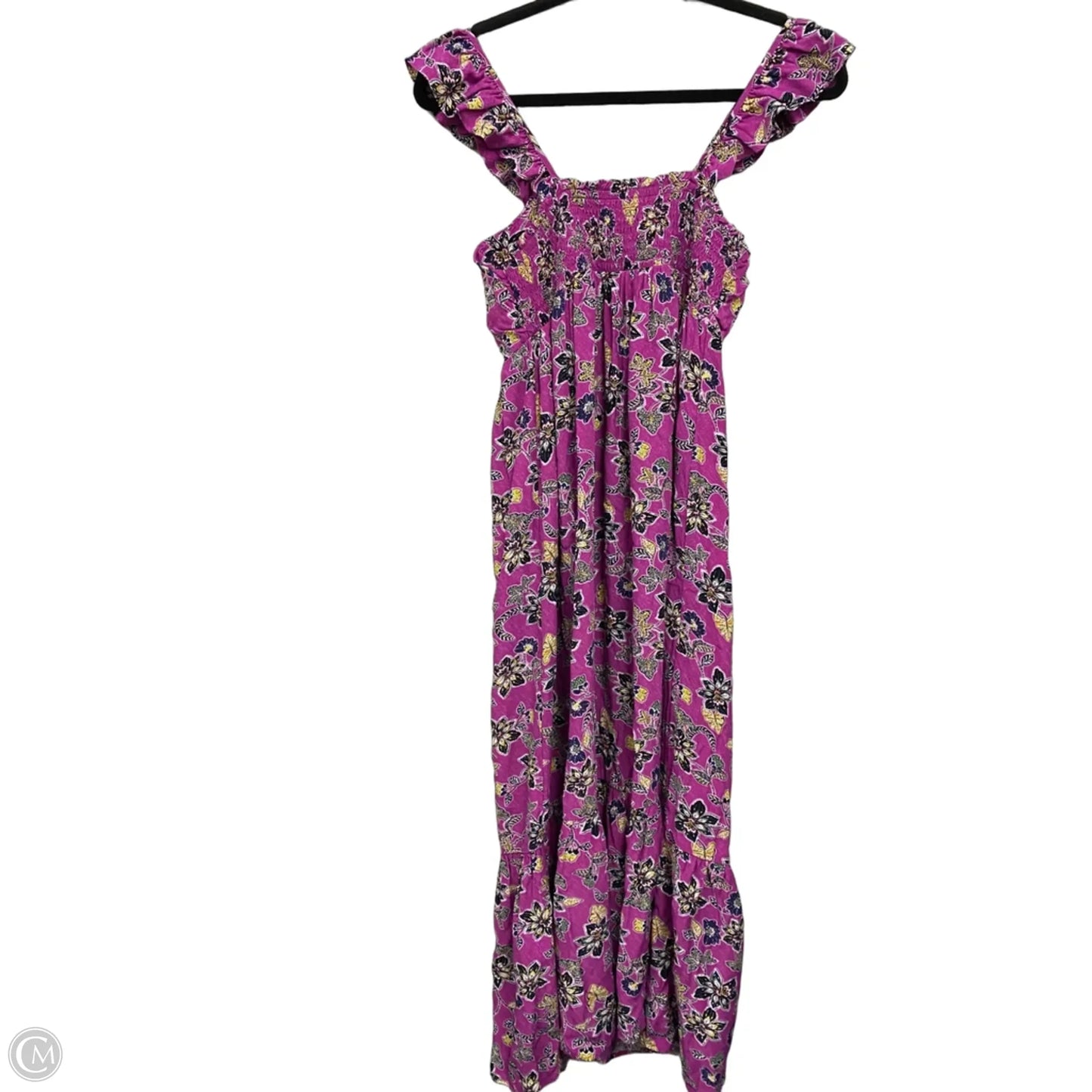 Dress Casual Midi By Loft In Black & Pink, Size: 2p