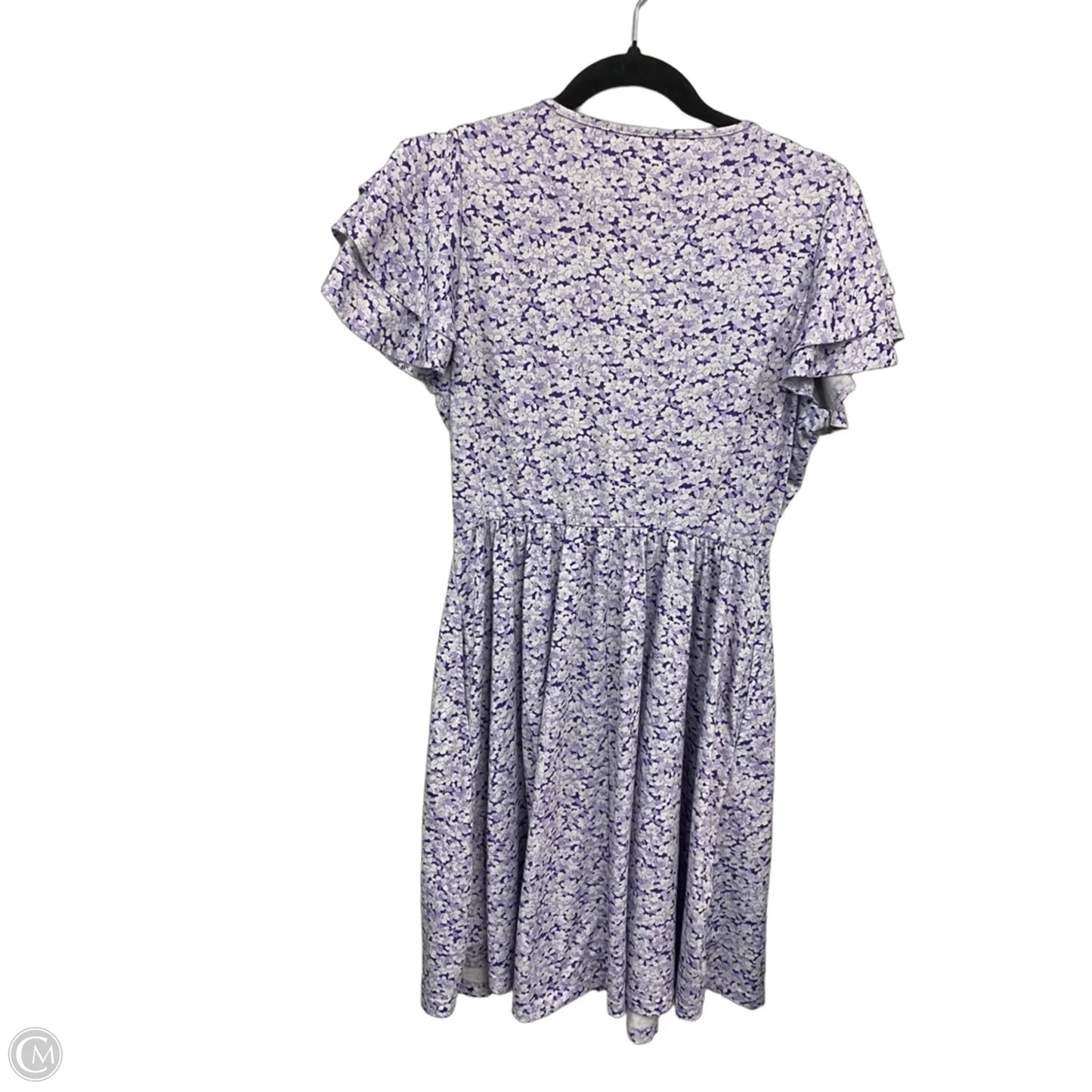 Dress Casual Short By Clothes Mentor In Purple & White, Size: Xl
