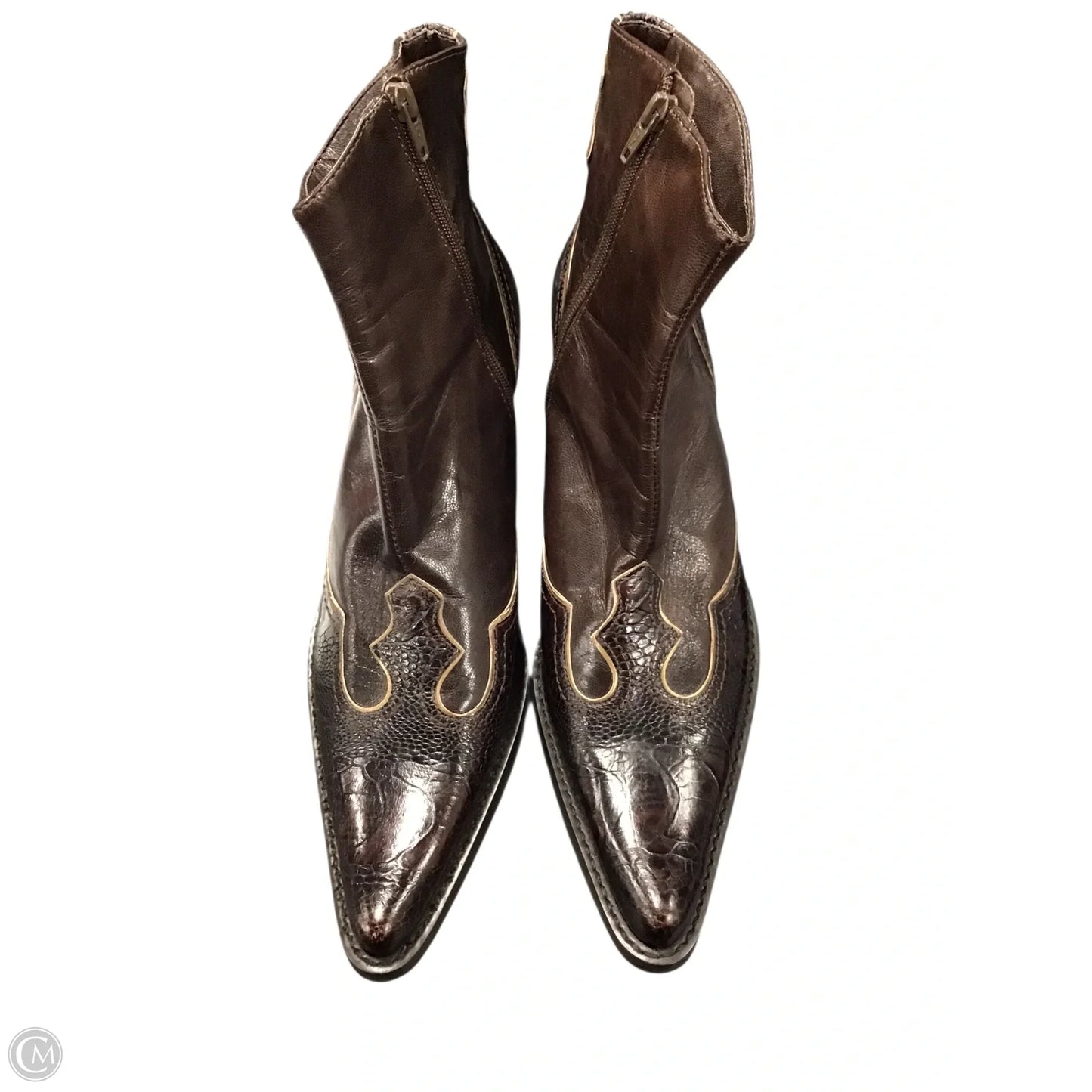 Boots Ankle Heels By Franco Sarto In Brown, Size: 8