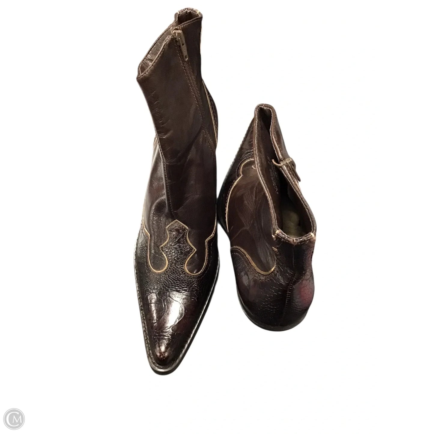 Boots Ankle Heels By Franco Sarto In Brown, Size: 8