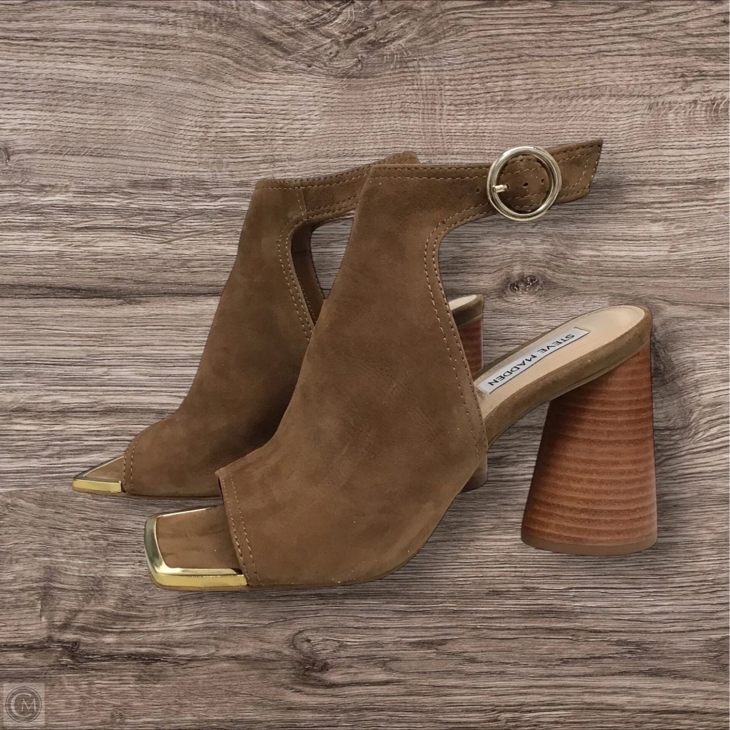 Sandals Heels Block By Steve Madden In Brown, Size: 7.5