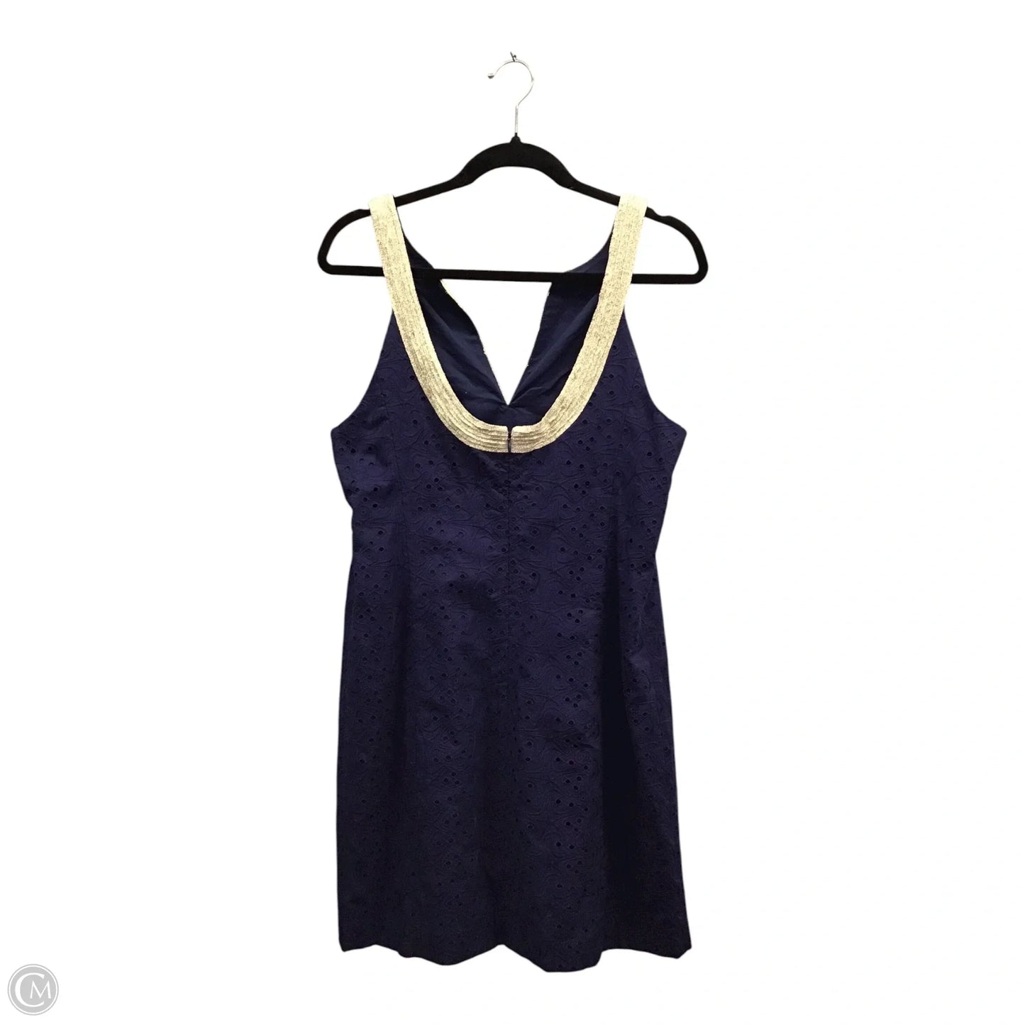 Dress Designer By Lilly Pulitzer In Blue & Gold, Size: 12