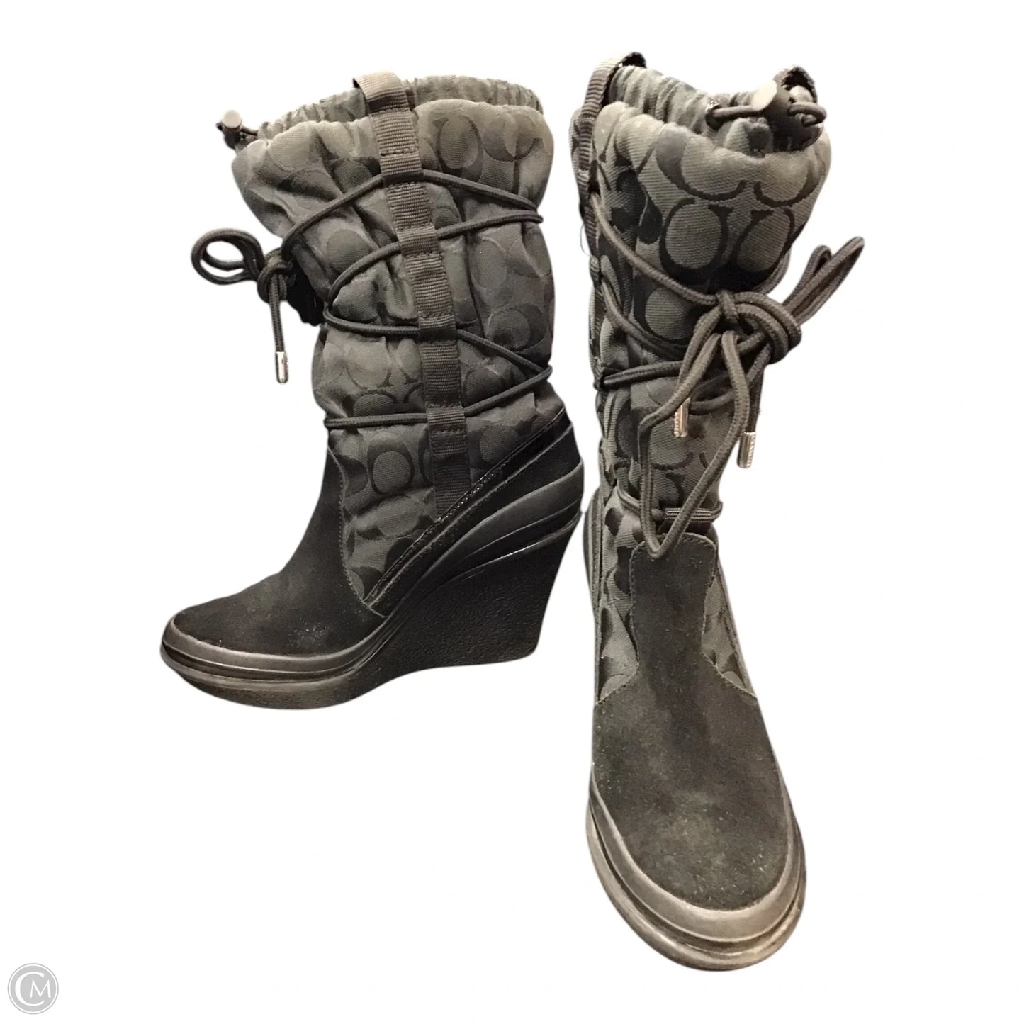 Boots Designer By Coach In Black, Size: 6