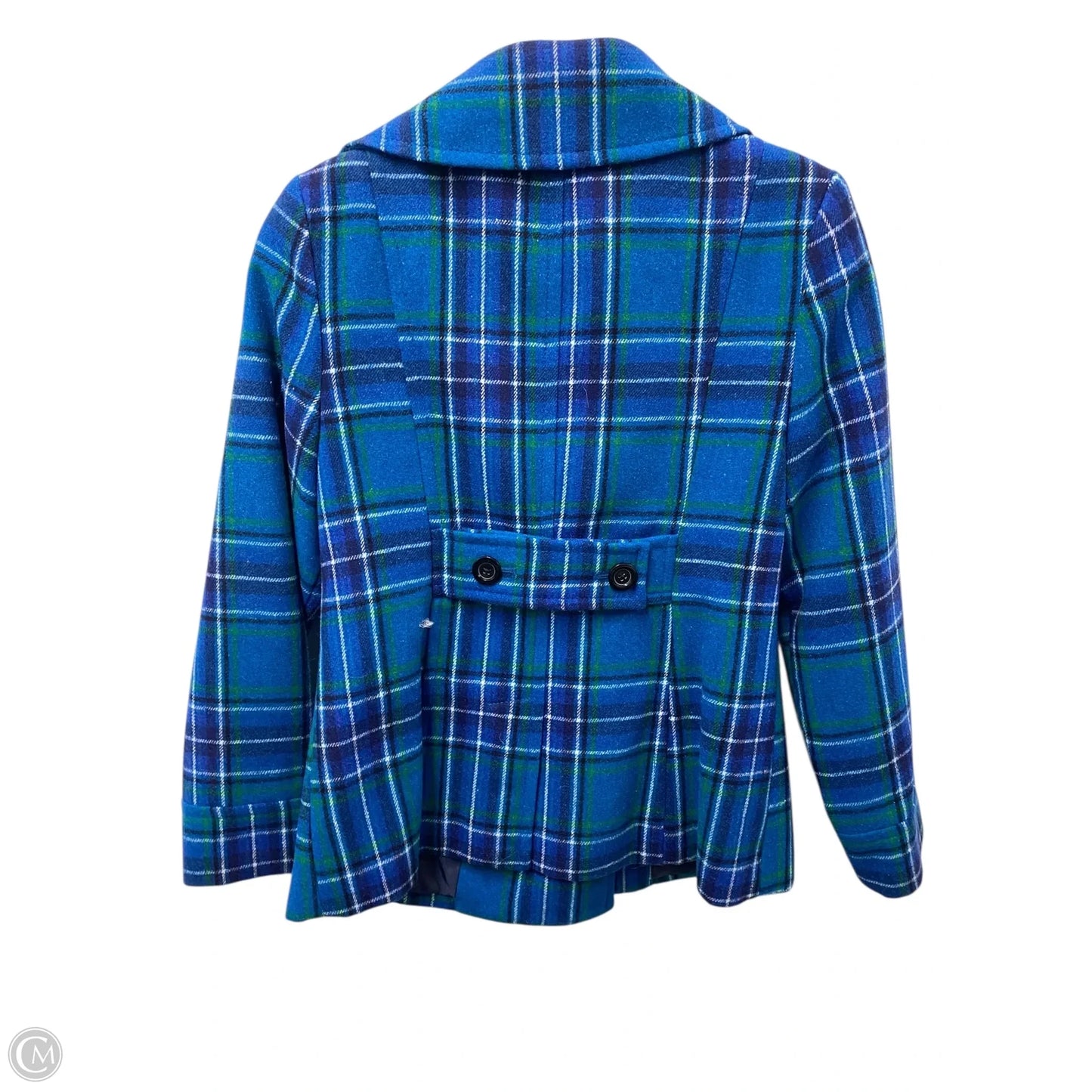 Coat Peacoat By Old Navy In Plaid Pattern, Size: M