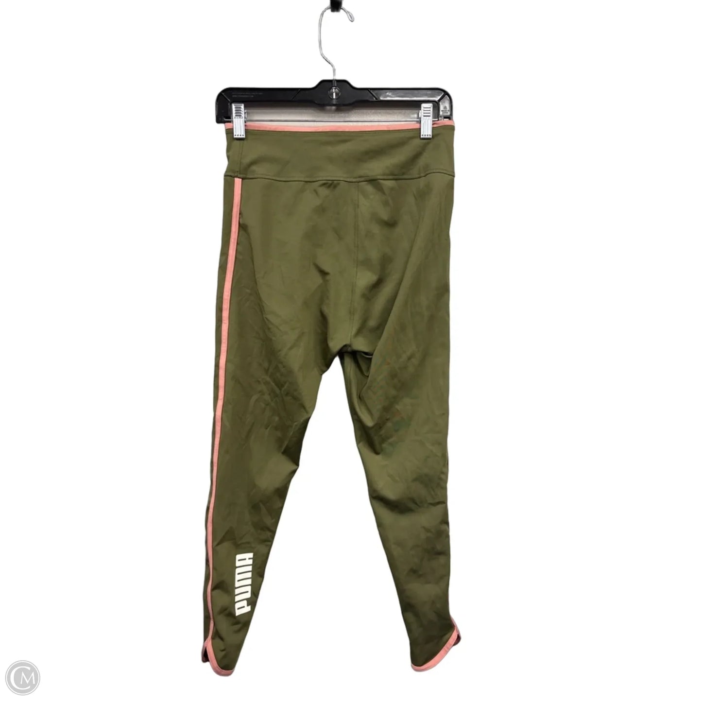 Athletic Leggings By Puma In Green & Pink, Size: M