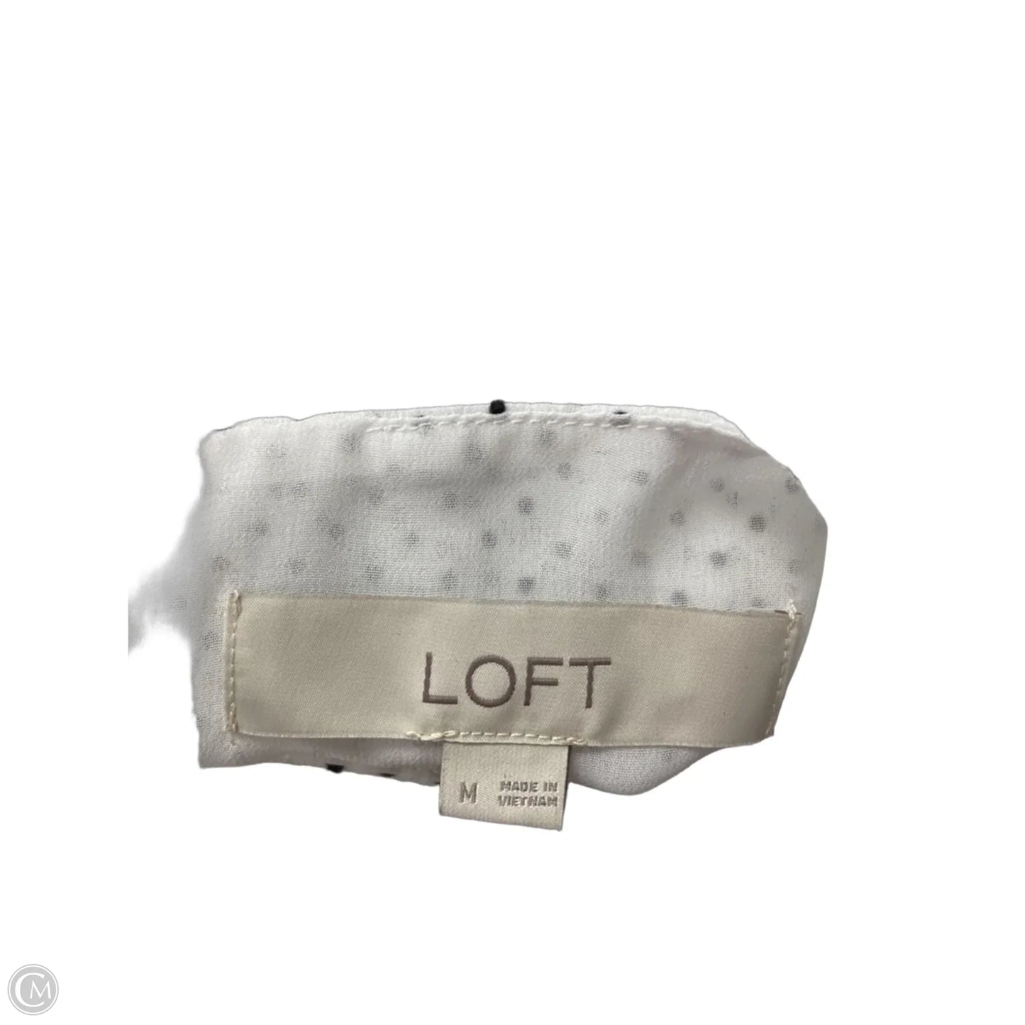 Blouse Short Sleeve By Loft In Black & White, Size: M