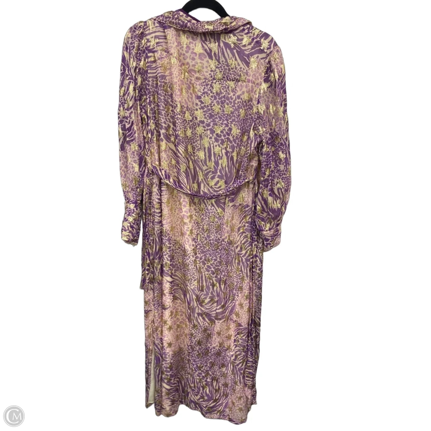 Dress Casual Maxi By Cmc In Cream & Purple, Size: Xl