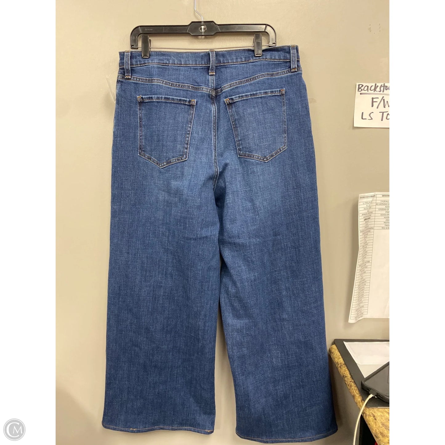Jeans Wide Leg By Banana Republic In Blue Denim, Size: 12