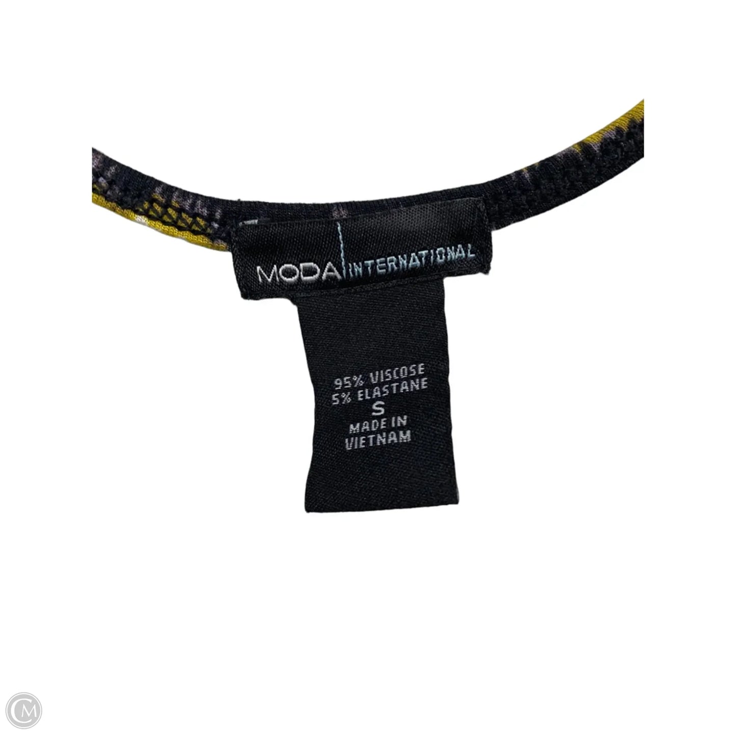 Top Sleeveless Basic By Moda Intl In Black & Yellow, Size: S