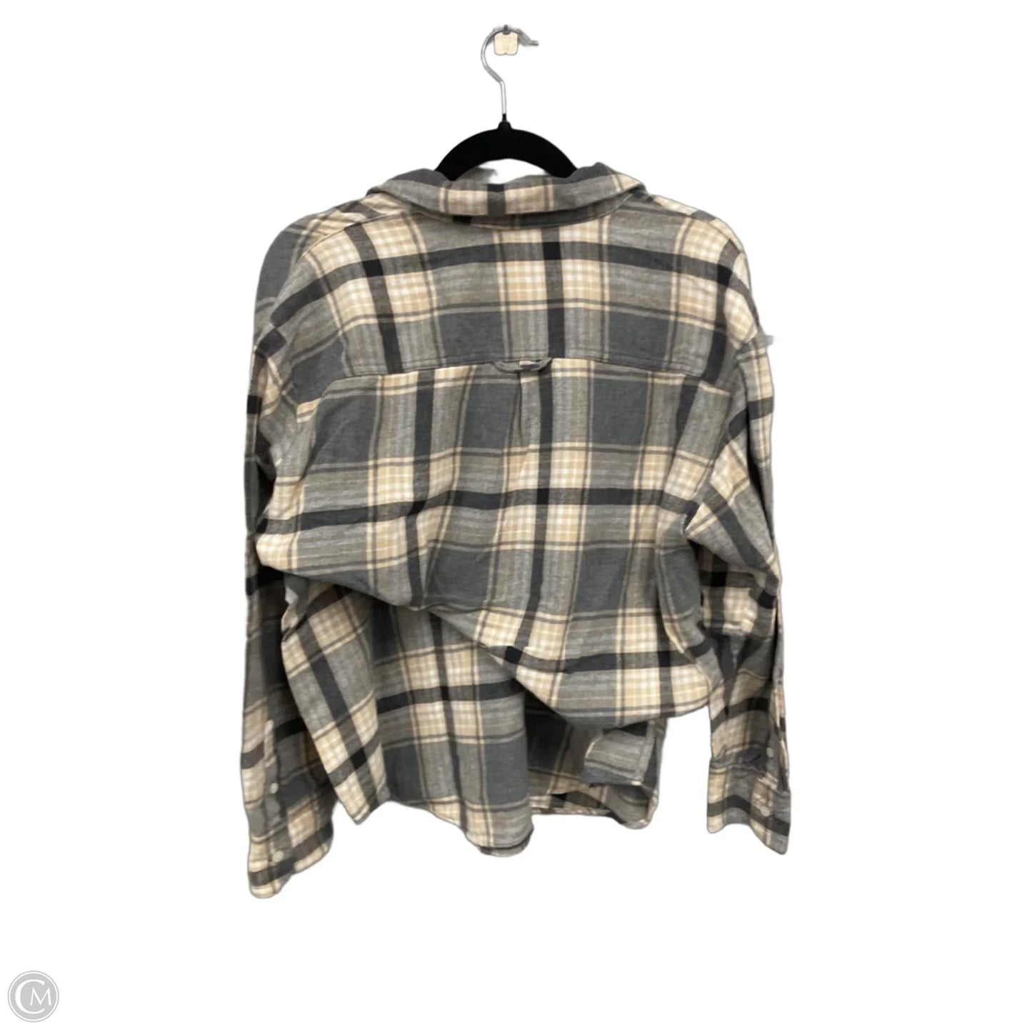 Top Long Sleeve By Old Navy In Grey & Tan, Size: L