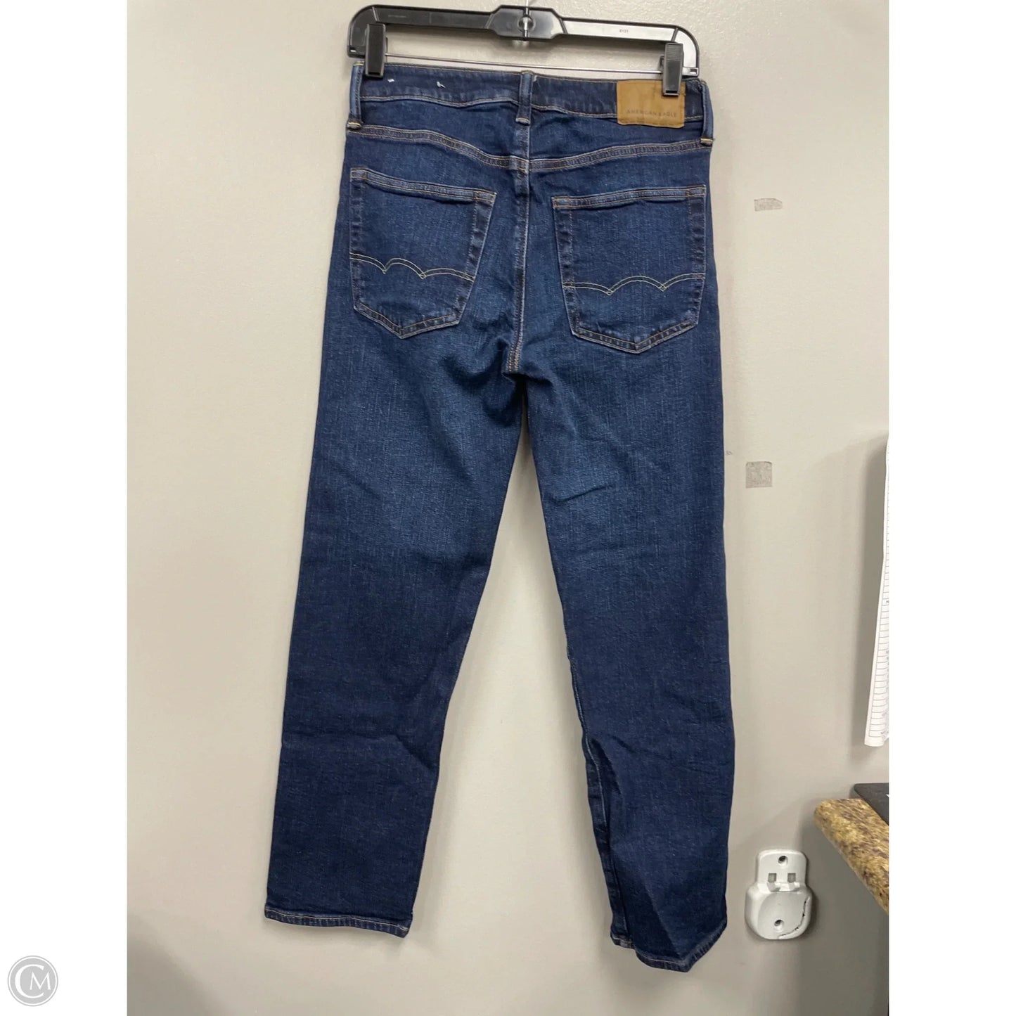 Jeans Straight By American Eagle In Blue Denim, Size: 10