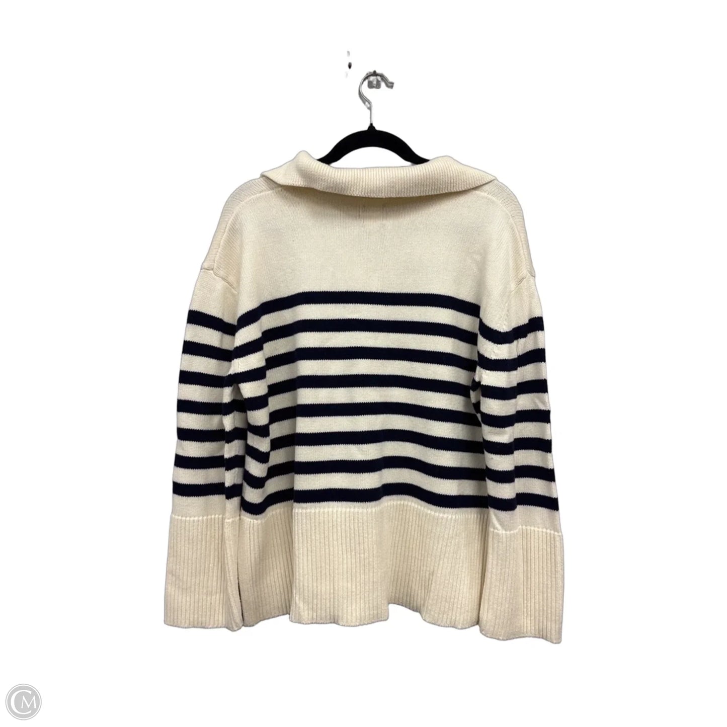 Sweater By Gap In Blue & Cream, Size: M