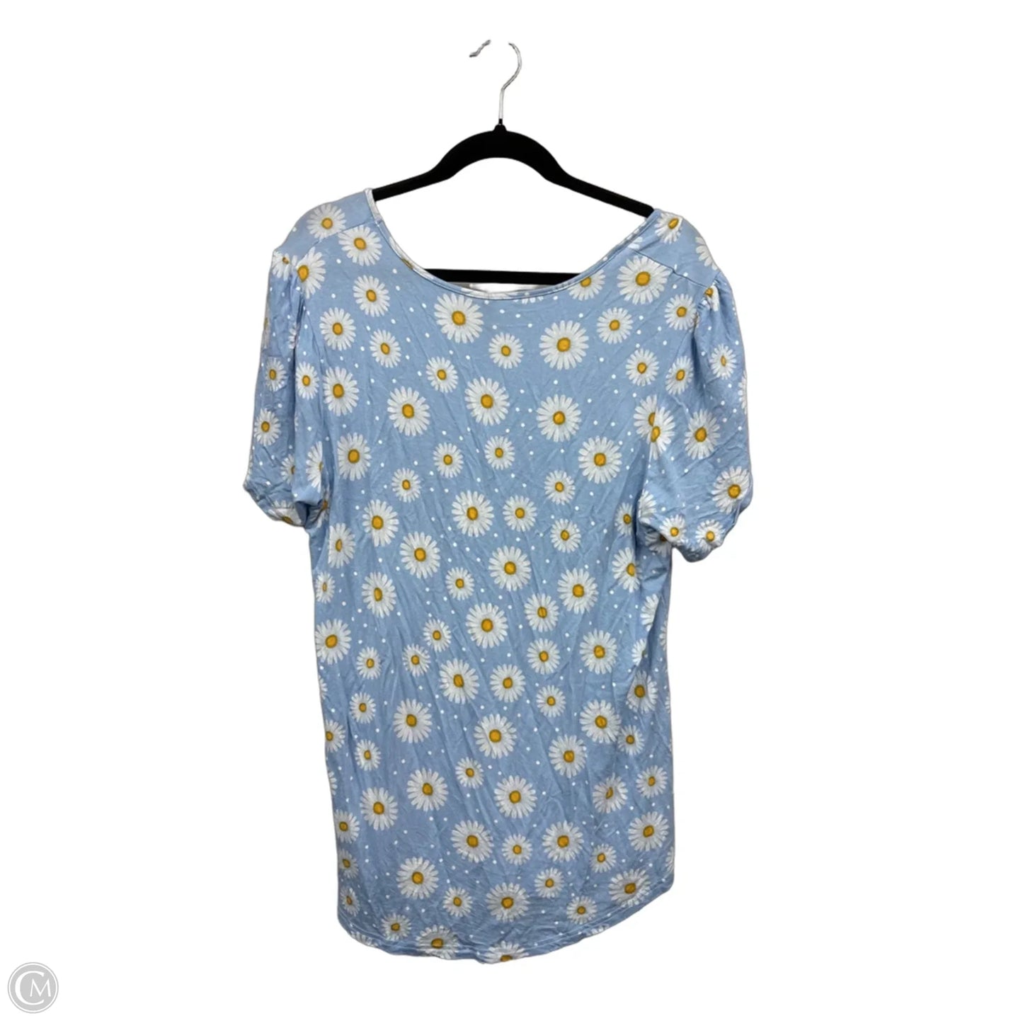 Top Short Sleeve By Clothes Mentor In Blue & White, Size: 30