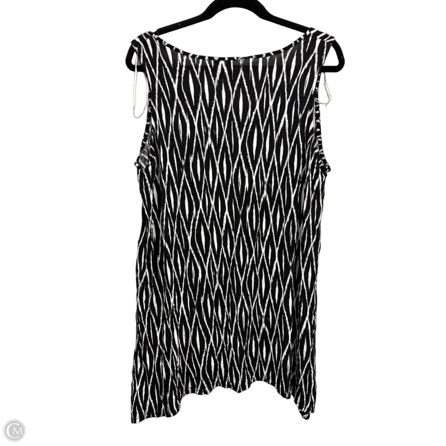 Top Sleeveless By Cynthia Rowley In Black & White, Size: 1x
