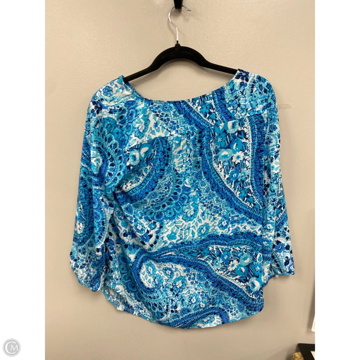 Top 3/4 Sleeve By Talbots In Blue, Size: M
