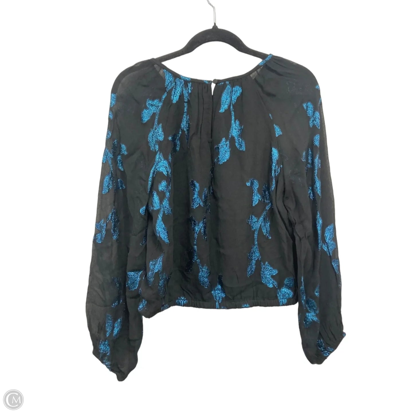 Top Long Sleeve By Loft In Black & Blue, Size: S