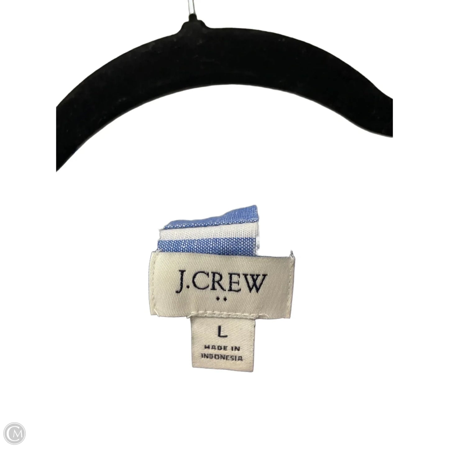 Blouse Long Sleeve By J. Crew In Blue & White, Size: L