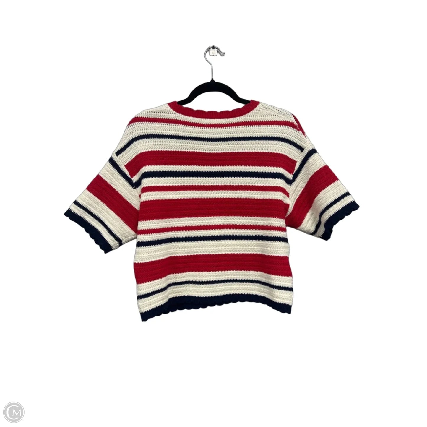 Sweater Short Sleeve By Universal Thread In Red & White, Size: M