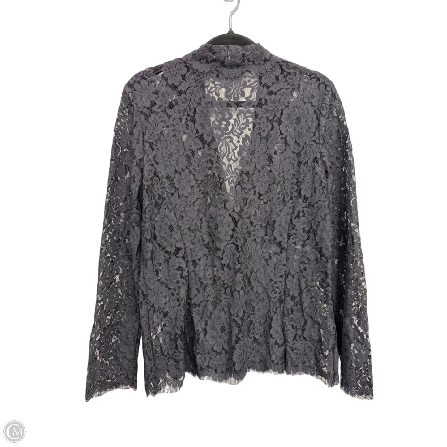 Blouse Long Sleeve By Dana Buchman In Navy, Size: 12