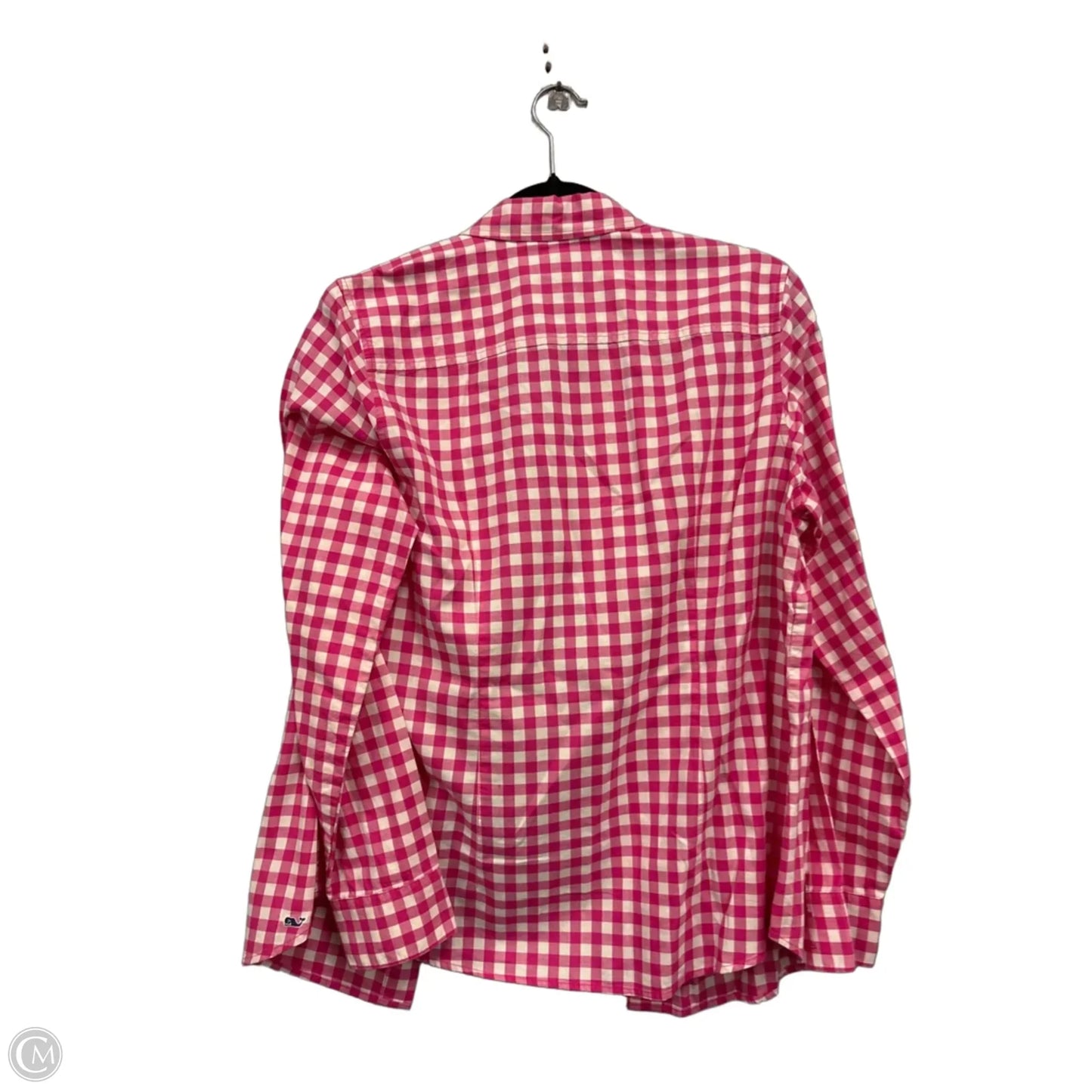 Top Long Sleeve By Vineyard Vines In Pink & White, Size: 12