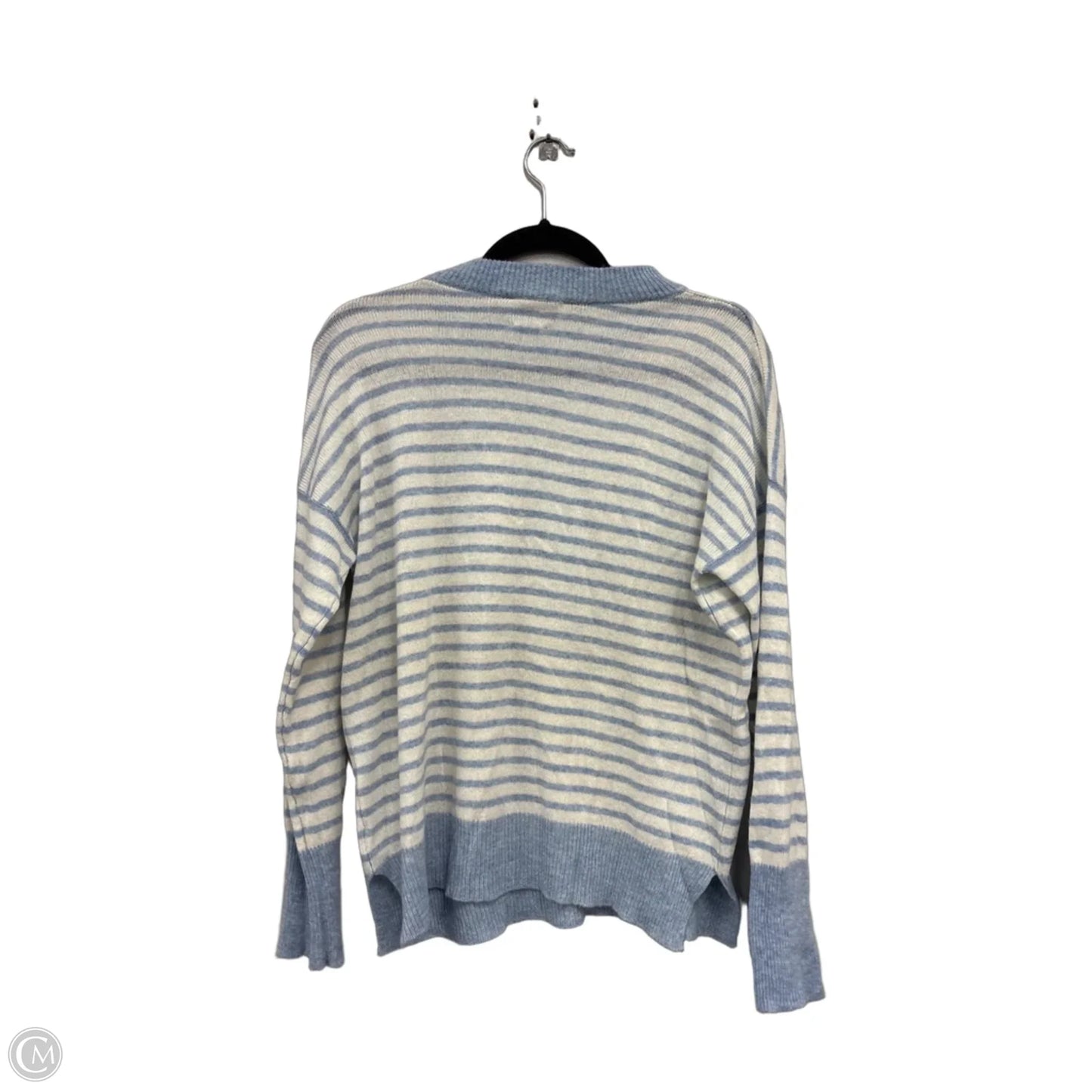 Sweatshirt Collar By Vineyard Vines In Blue & White, Size: L