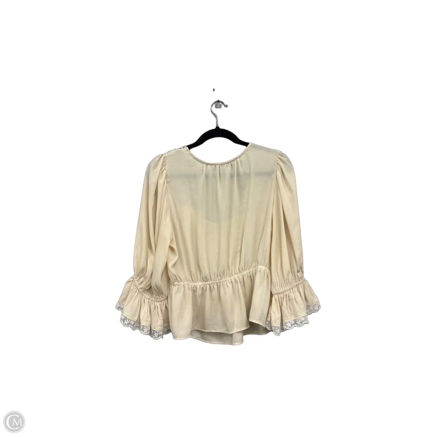 Blouse 3/4 Sleeve By Loft In Cream, Size: L