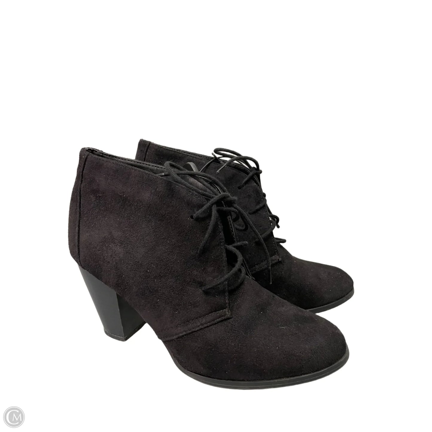 Boots Ankle Heels By Clothes Mentor In Black, Size: 9.5